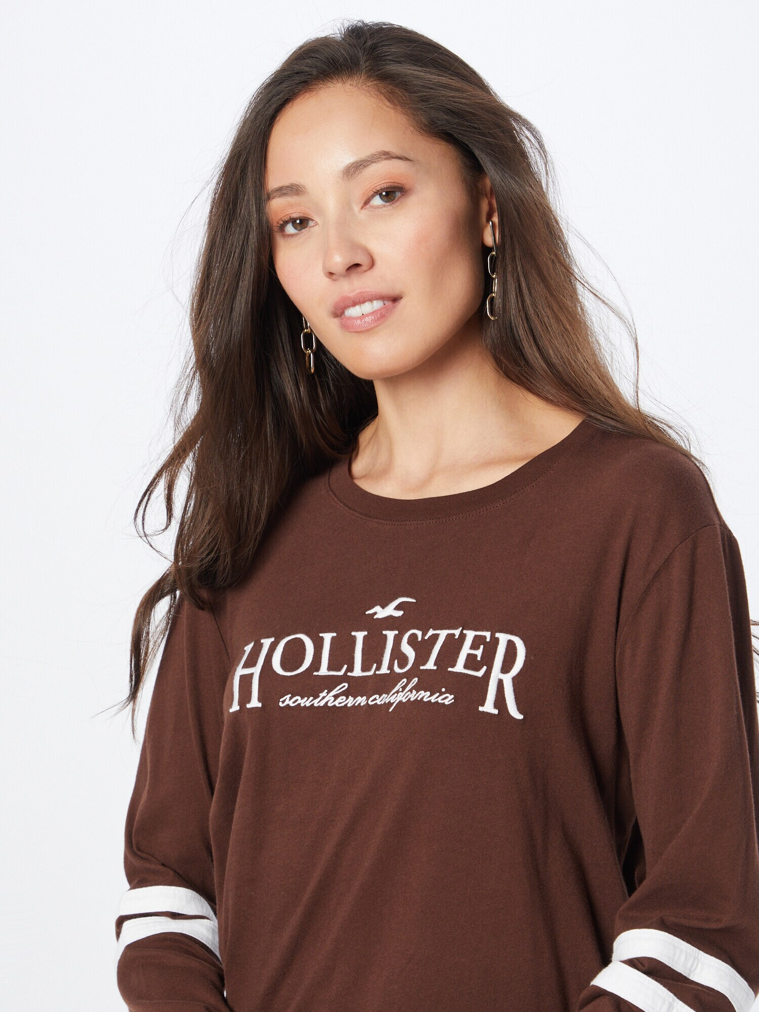 HOLLISTER Tricou maro închis / alb - Pled.ro