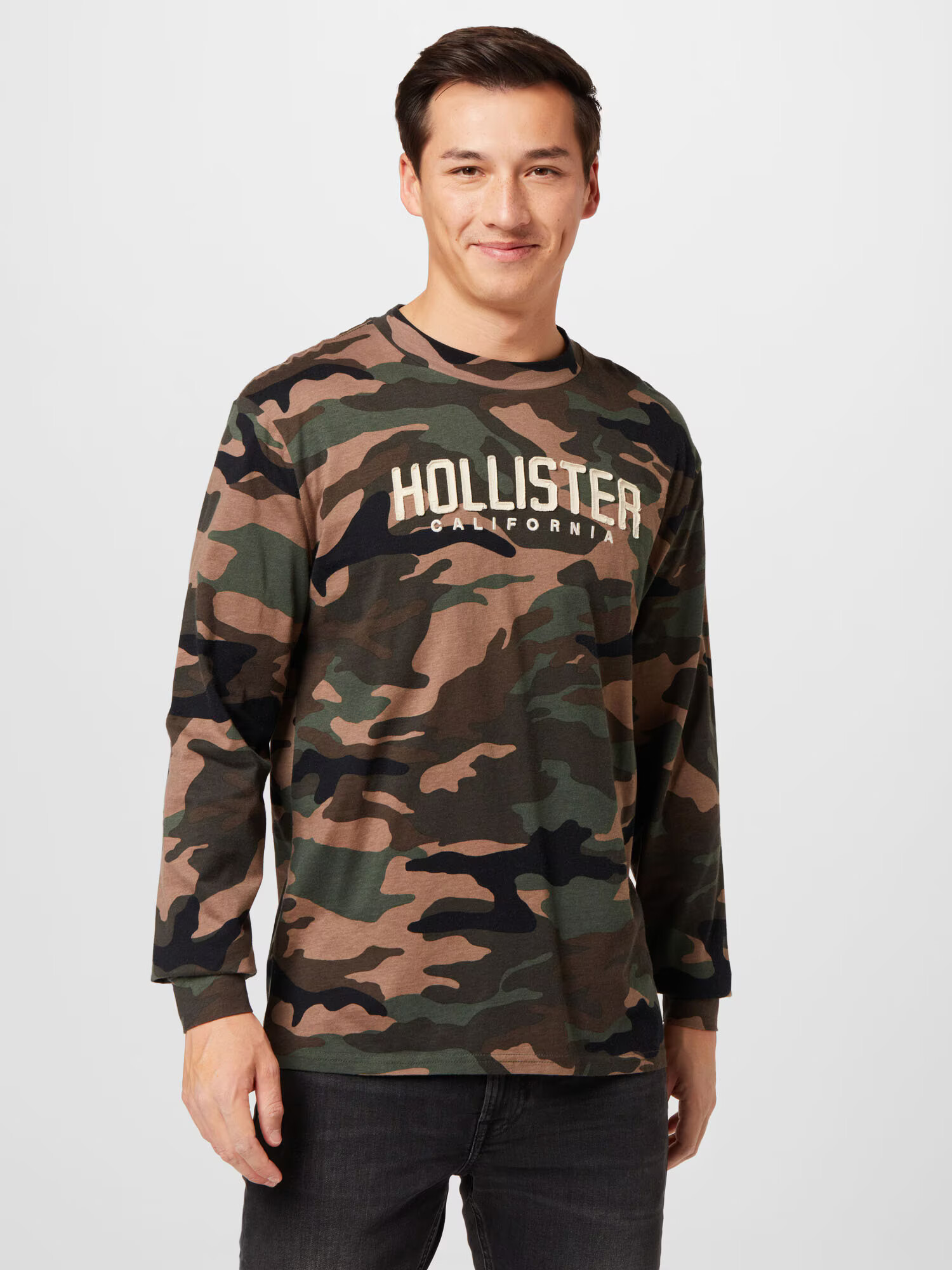 HOLLISTER Tricou maro / kaki / verde iarbă / alb - Pled.ro