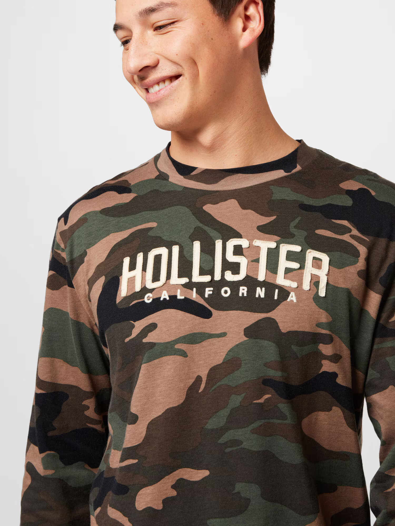 HOLLISTER Tricou maro / kaki / verde iarbă / alb - Pled.ro