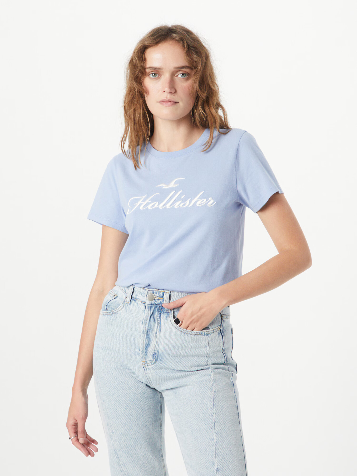 HOLLISTER Tricou mov liliachiu / alb murdar - Pled.ro