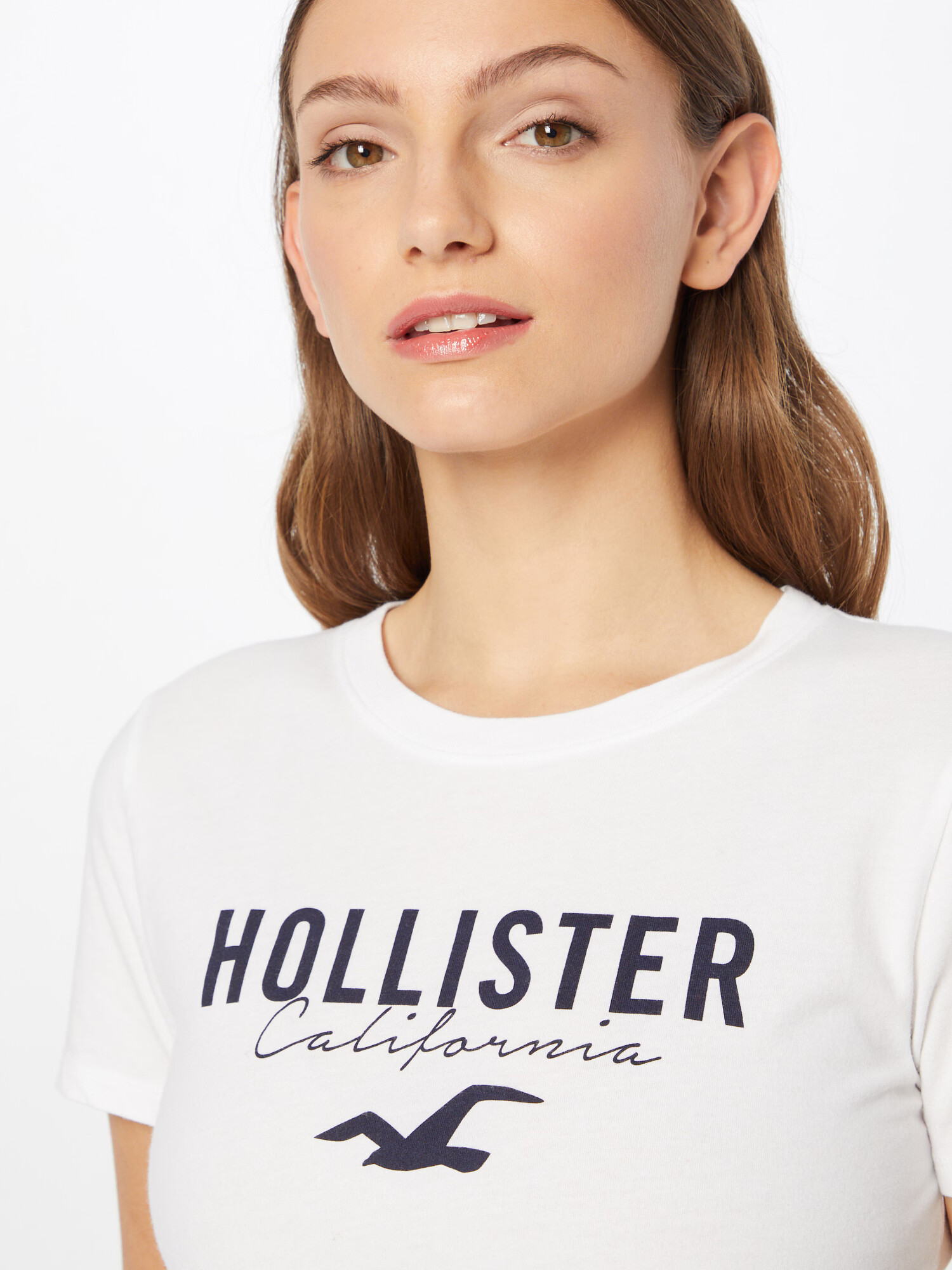 HOLLISTER Tricou negru / alb - Pled.ro