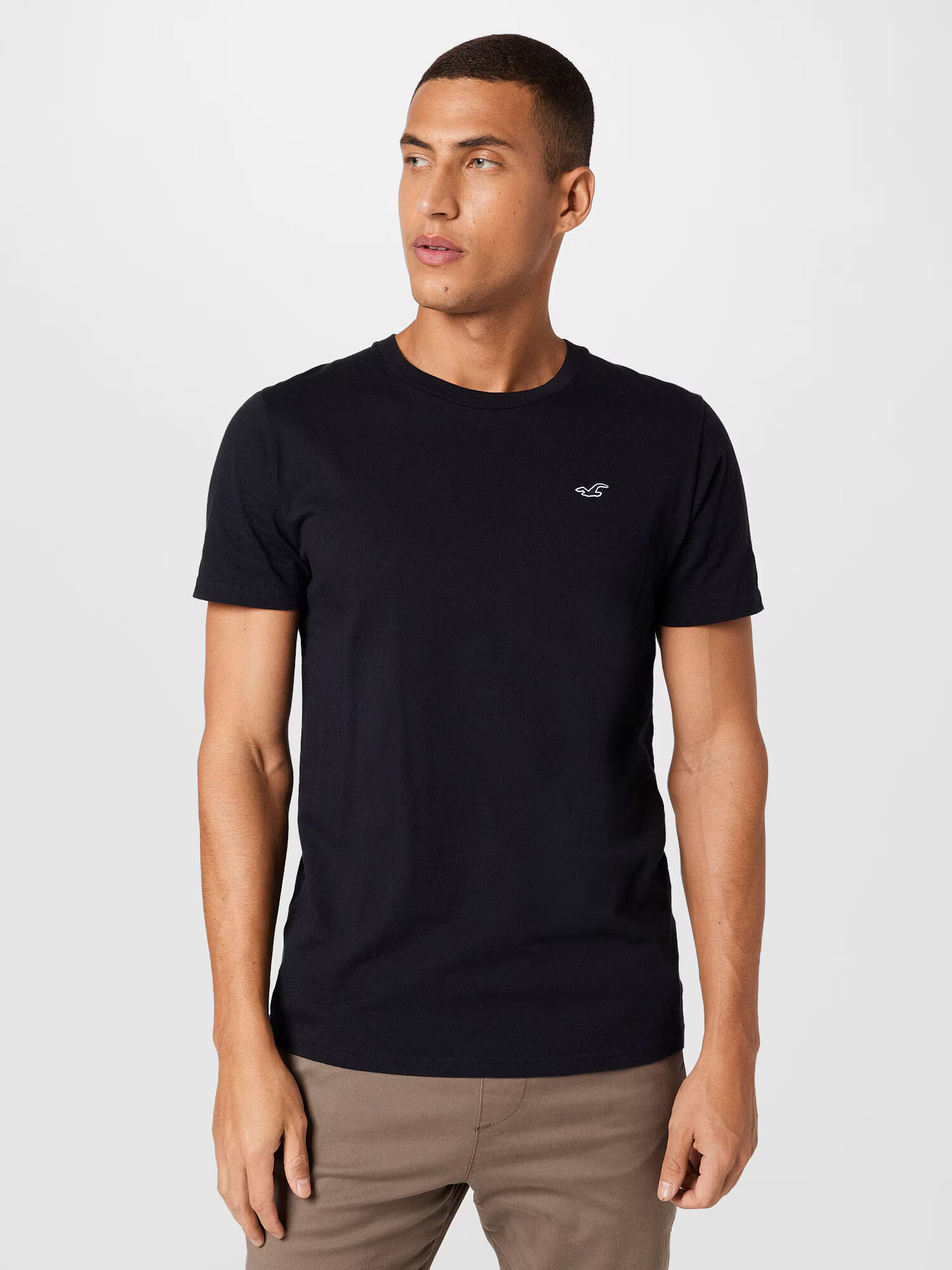 HOLLISTER Tricou negru / alb - Pled.ro