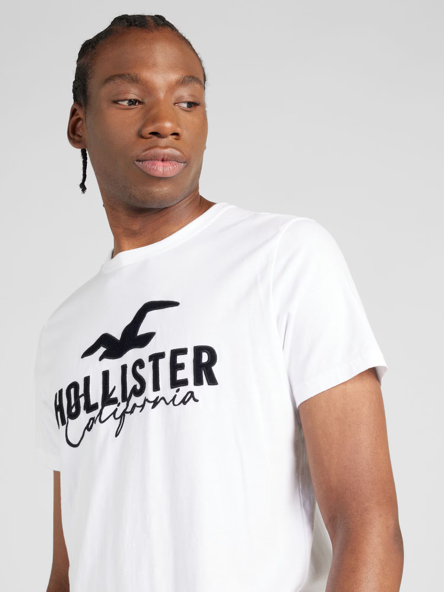 HOLLISTER Tricou negru / alb - Pled.ro