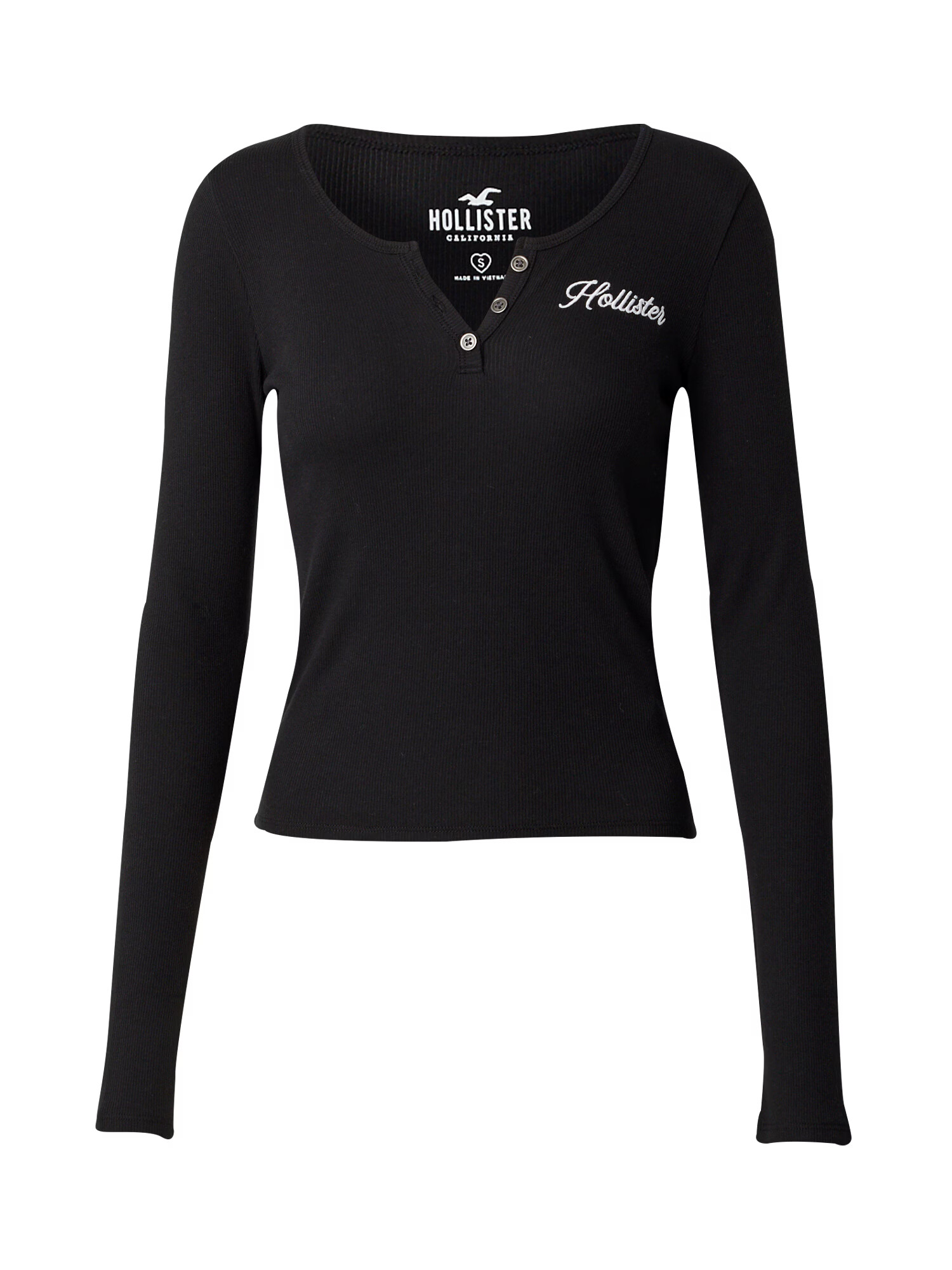 HOLLISTER Tricou negru / alb - Pled.ro