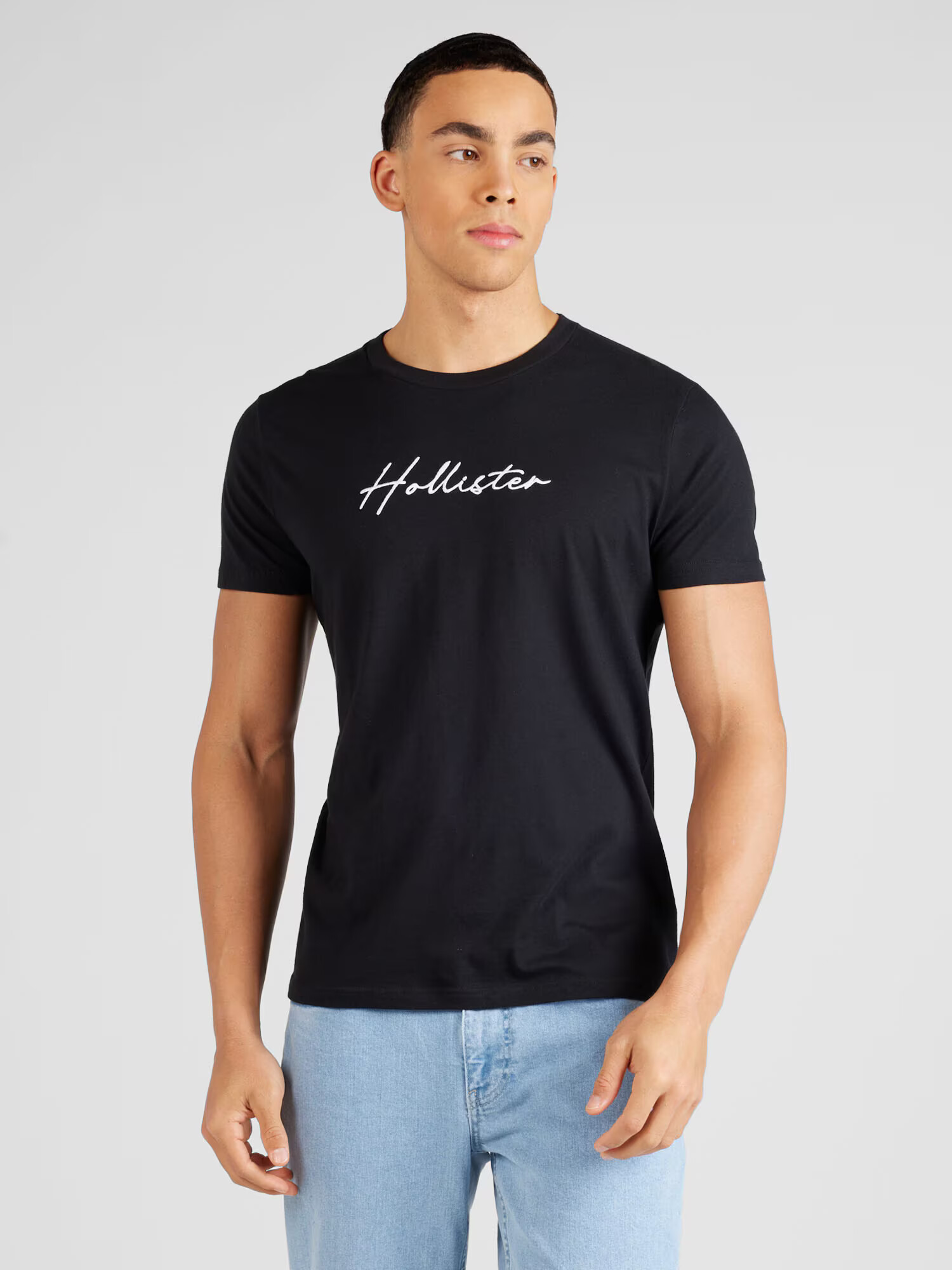 HOLLISTER Tricou negru / alb - Pled.ro