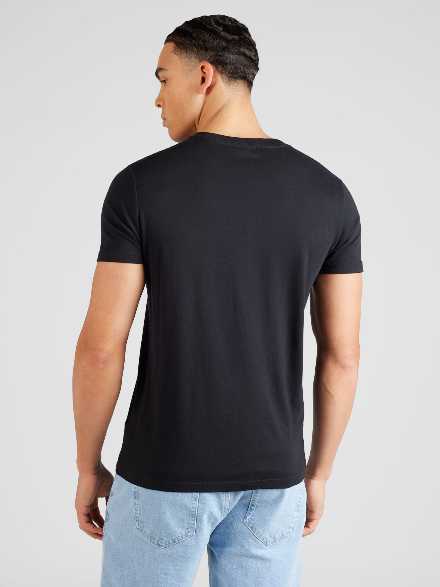 HOLLISTER Tricou negru / alb - Pled.ro