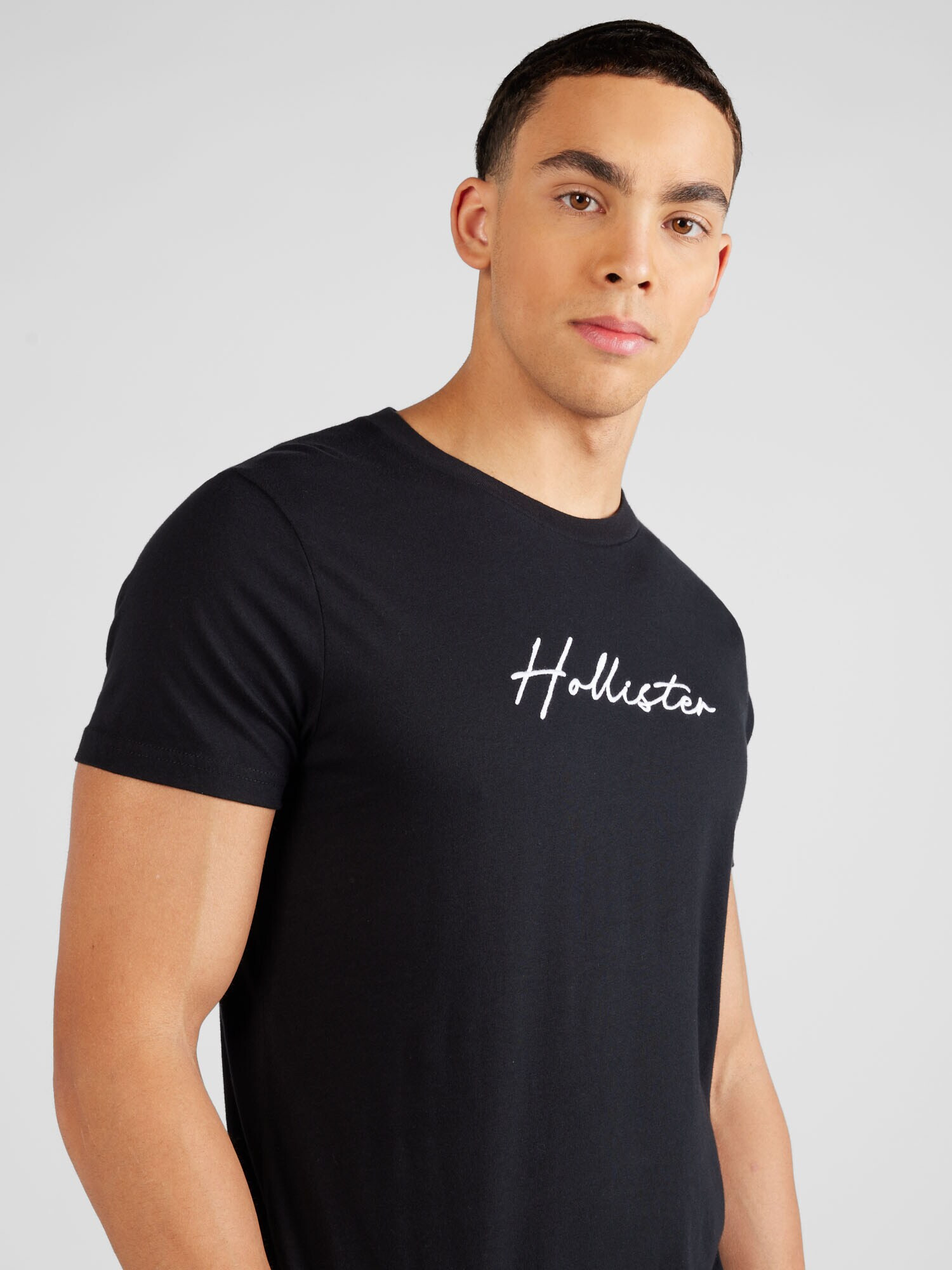 HOLLISTER Tricou negru / alb - Pled.ro