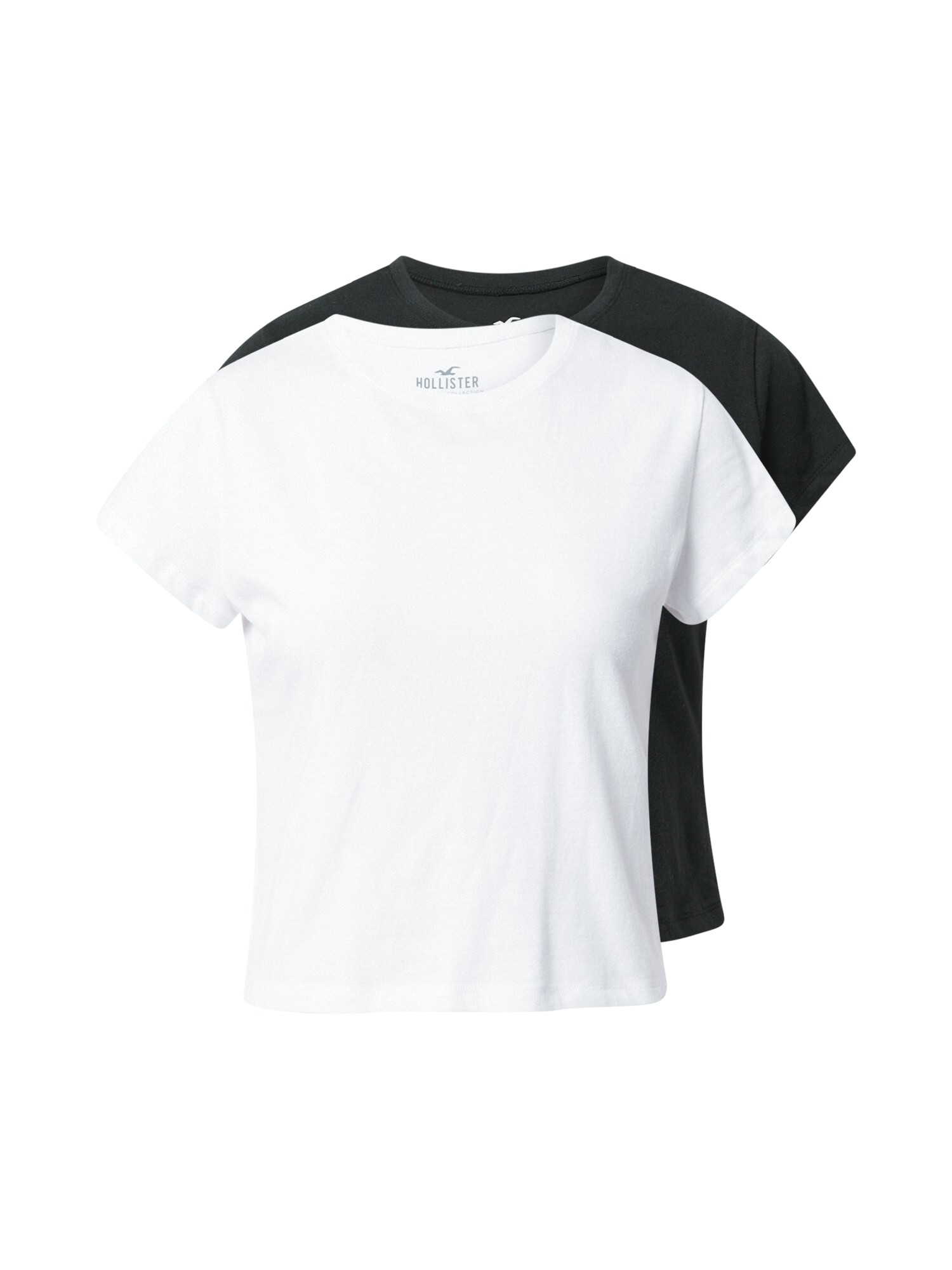 HOLLISTER Tricou negru / alb - Pled.ro