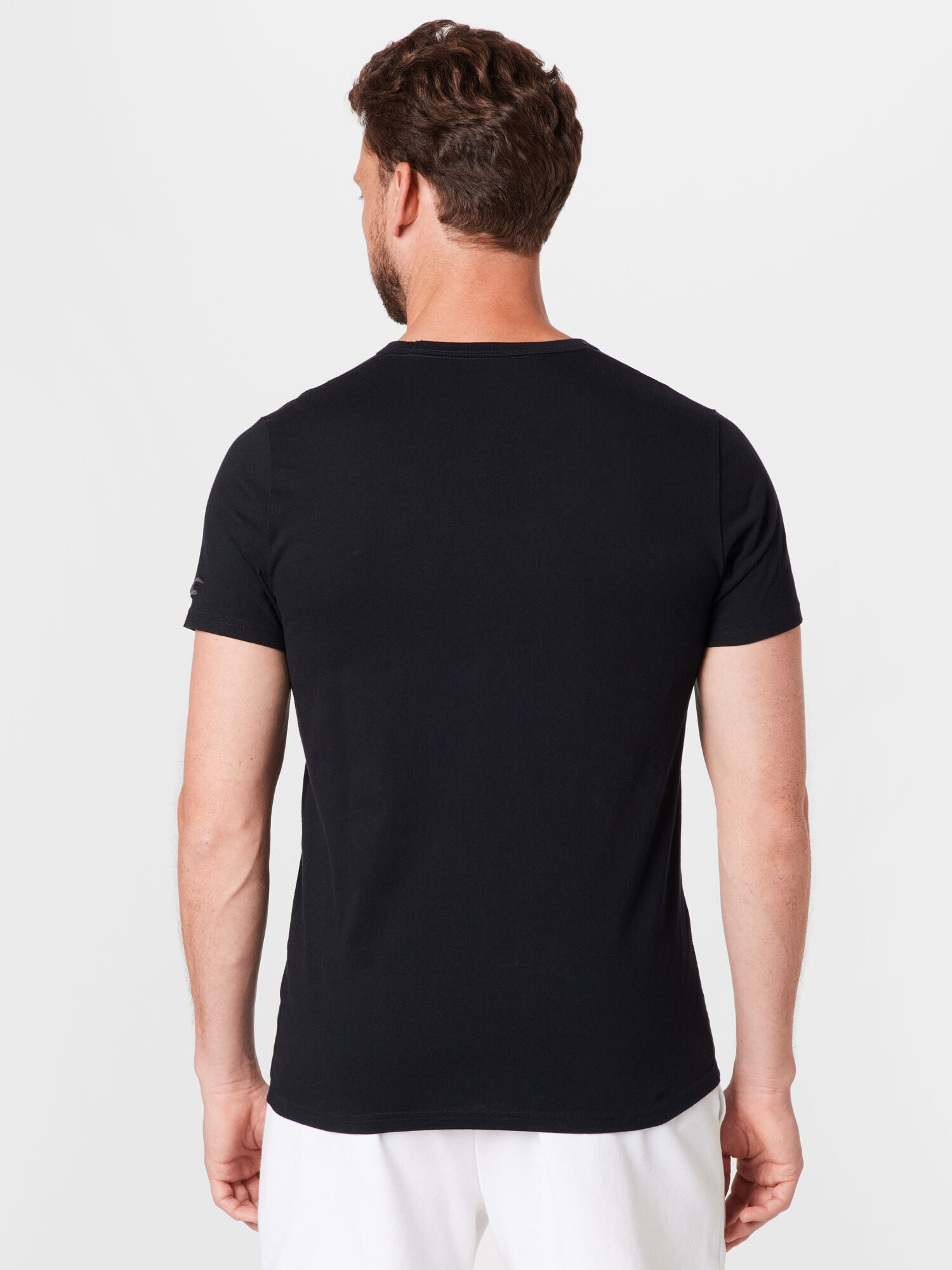 HOLLISTER Tricou negru / alb - Pled.ro