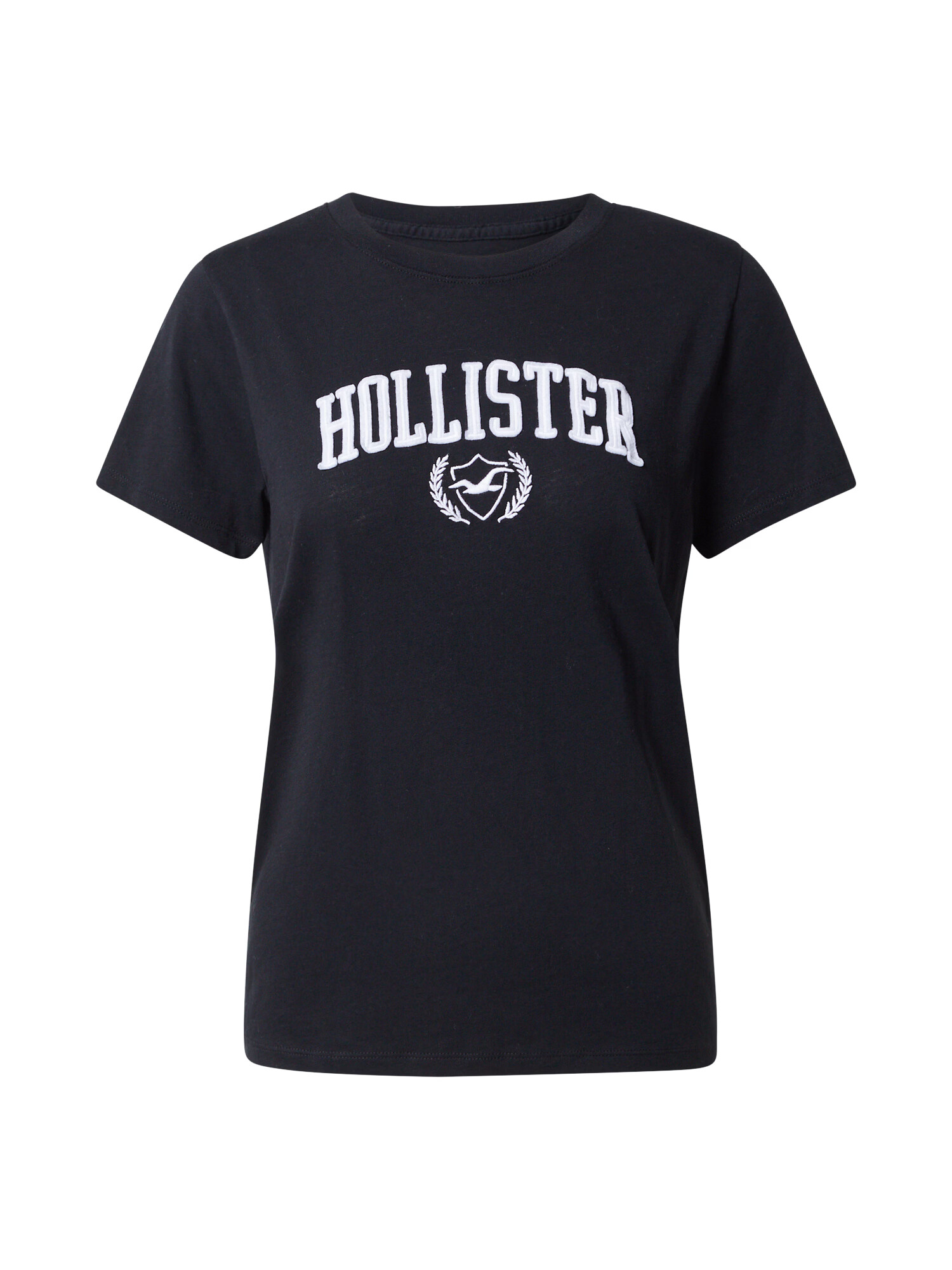 HOLLISTER Tricou negru / alb - Pled.ro