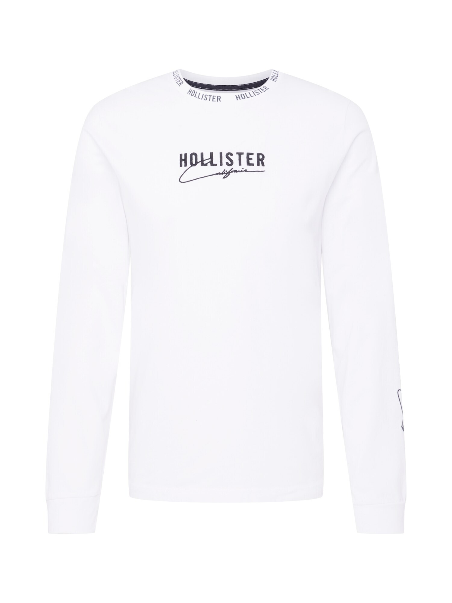 HOLLISTER Tricou negru / alb - Pled.ro