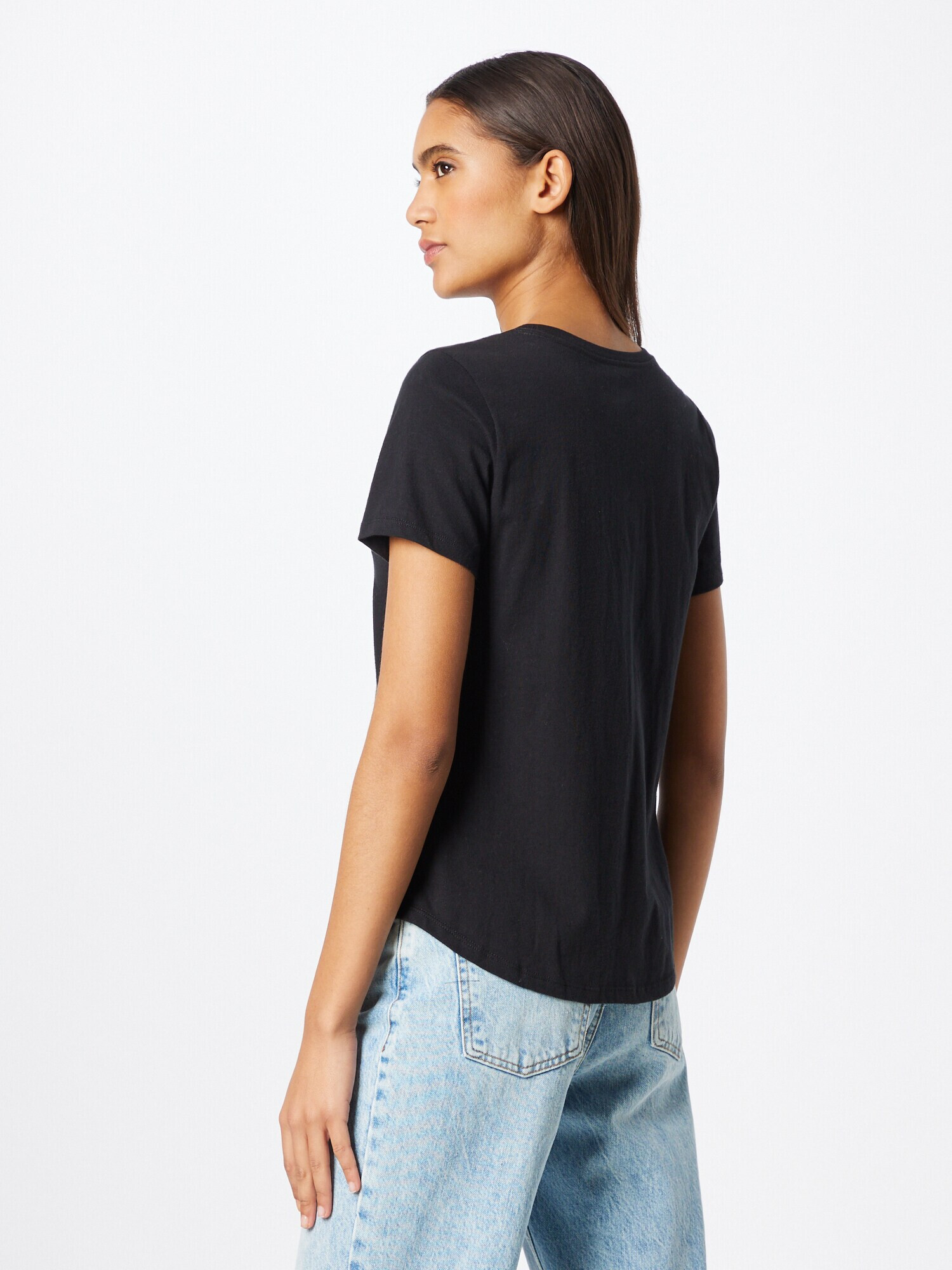 HOLLISTER Tricou negru / alb - Pled.ro