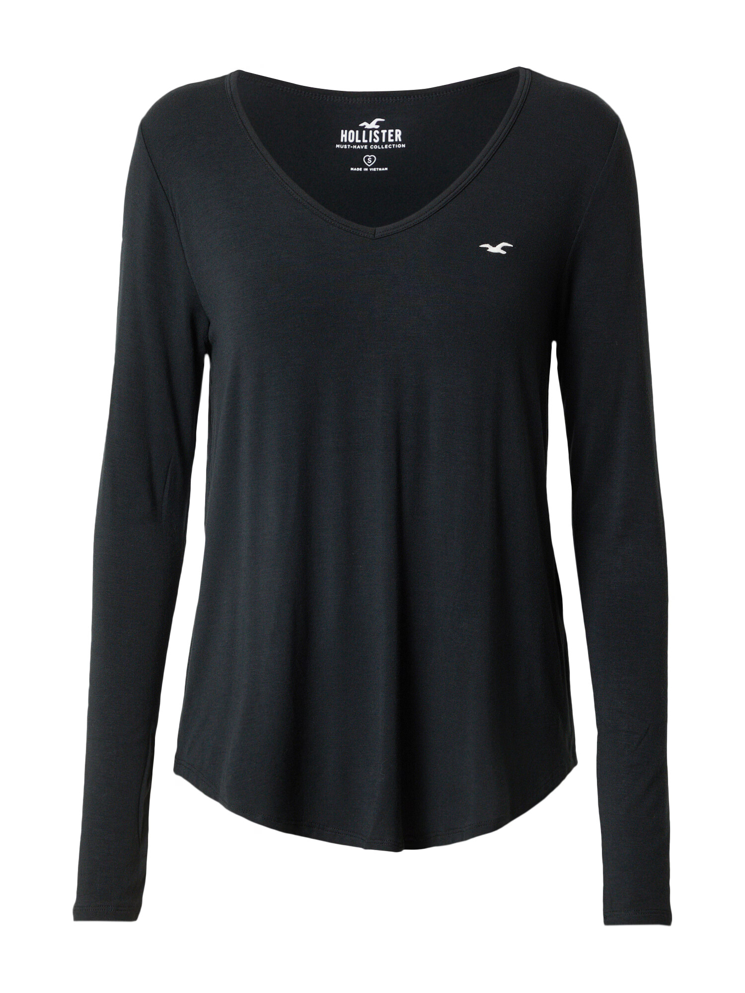 HOLLISTER Tricou negru / alb - Pled.ro