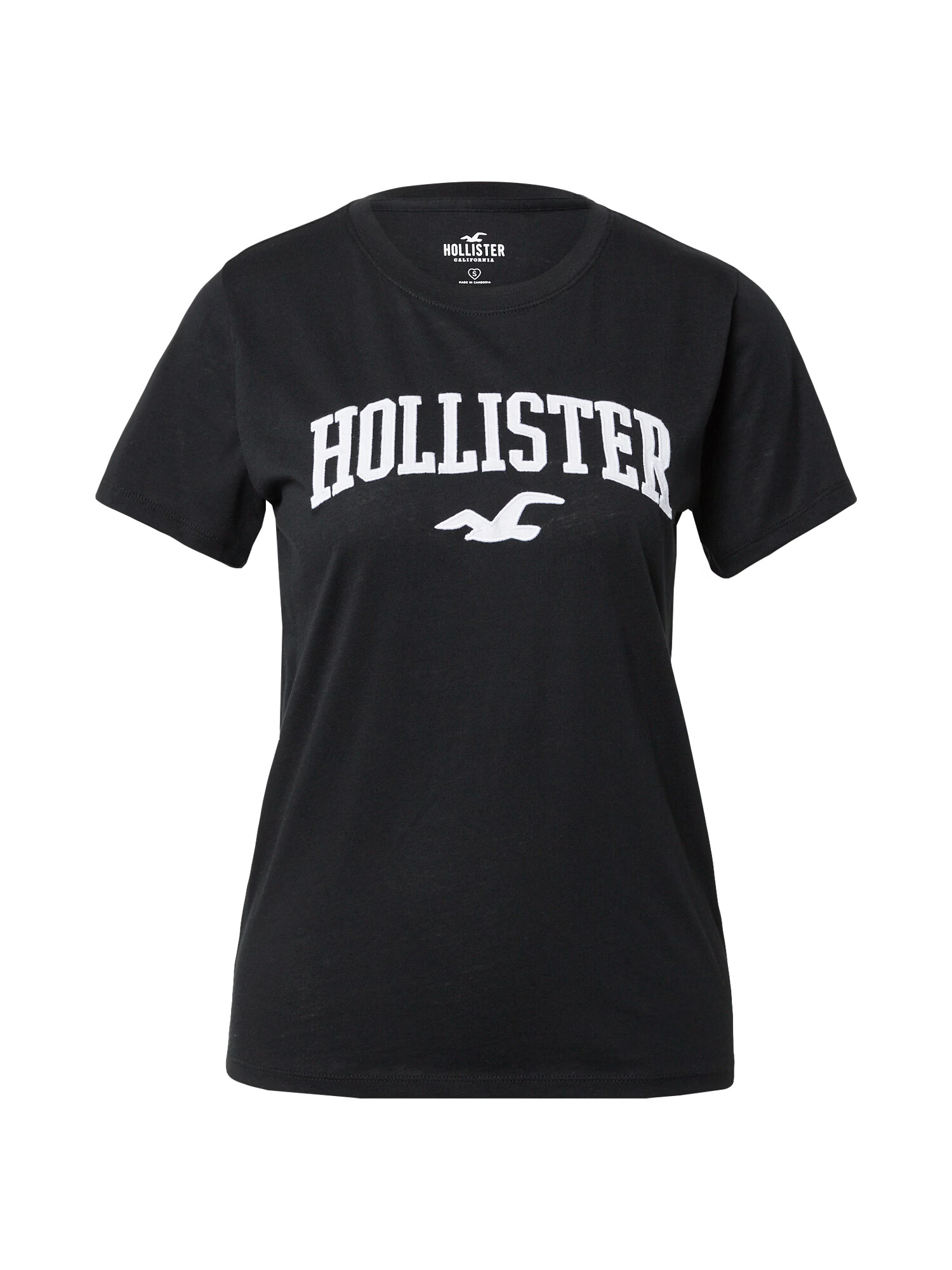 HOLLISTER Tricou negru / alb - Pled.ro