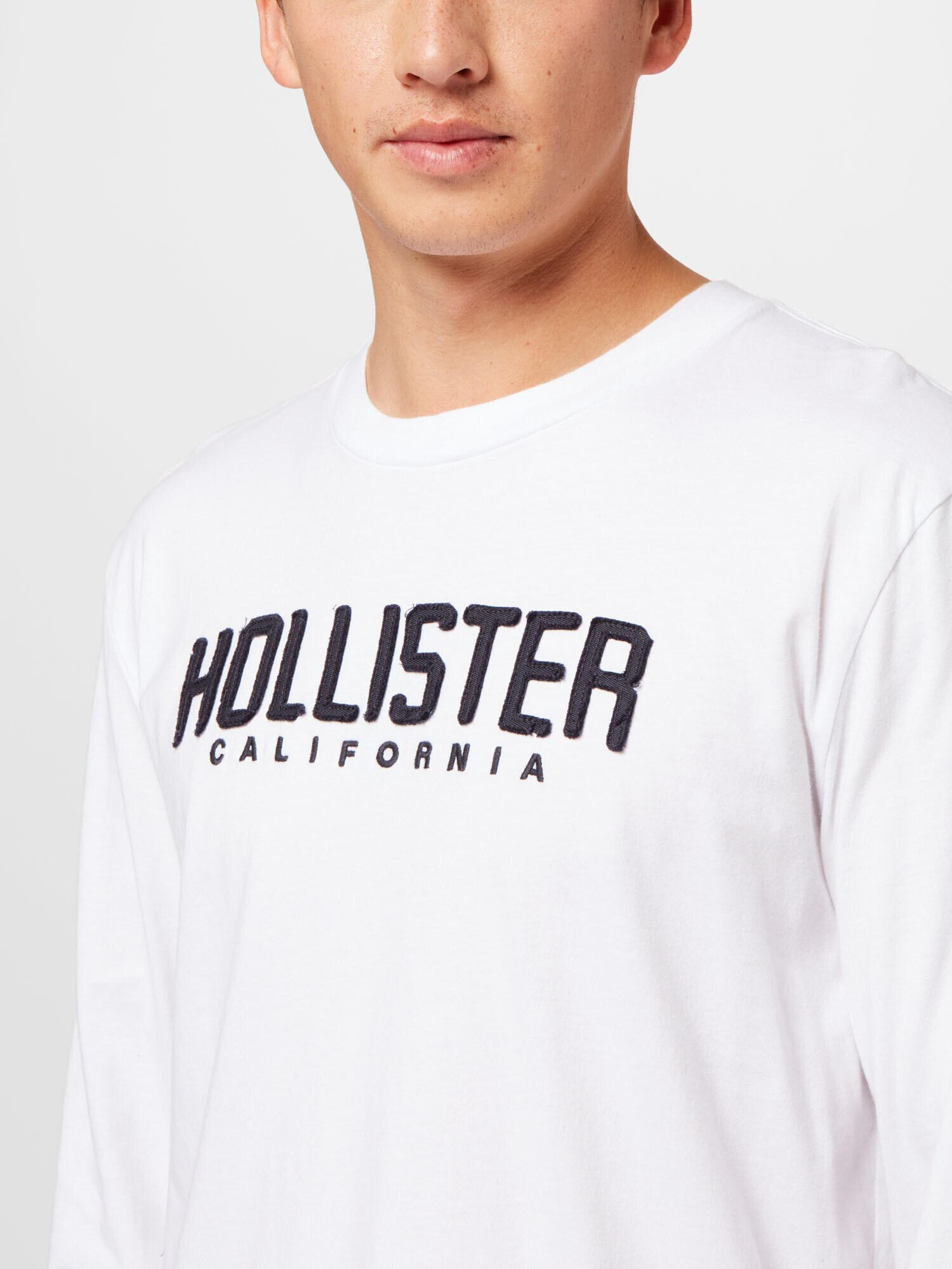 HOLLISTER Tricou negru / alb - Pled.ro