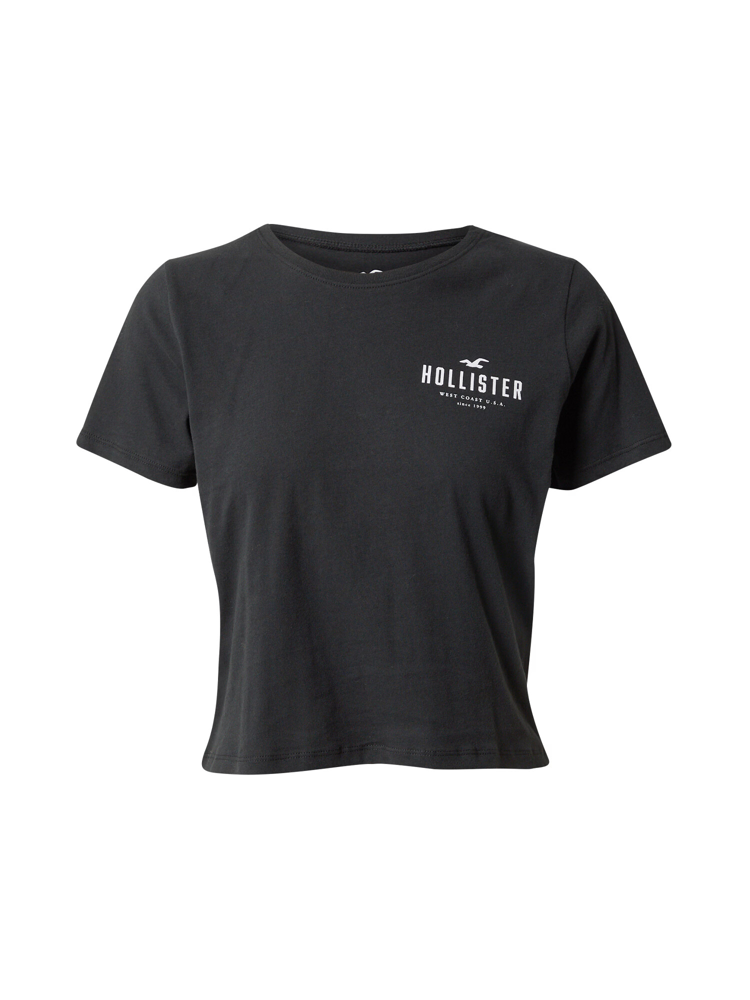 HOLLISTER Tricou negru / alb - Pled.ro