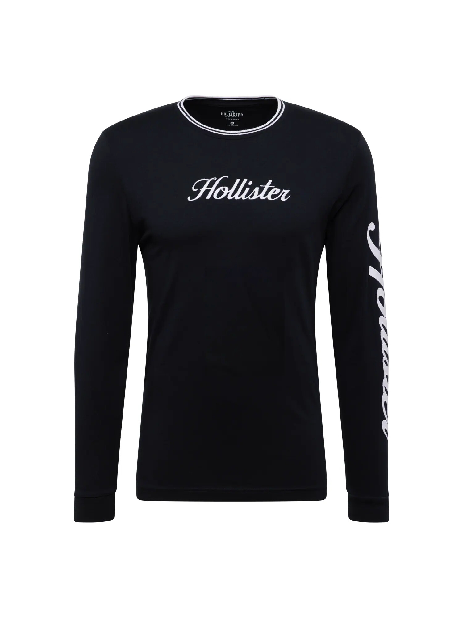 HOLLISTER Tricou negru / alb - Pled.ro