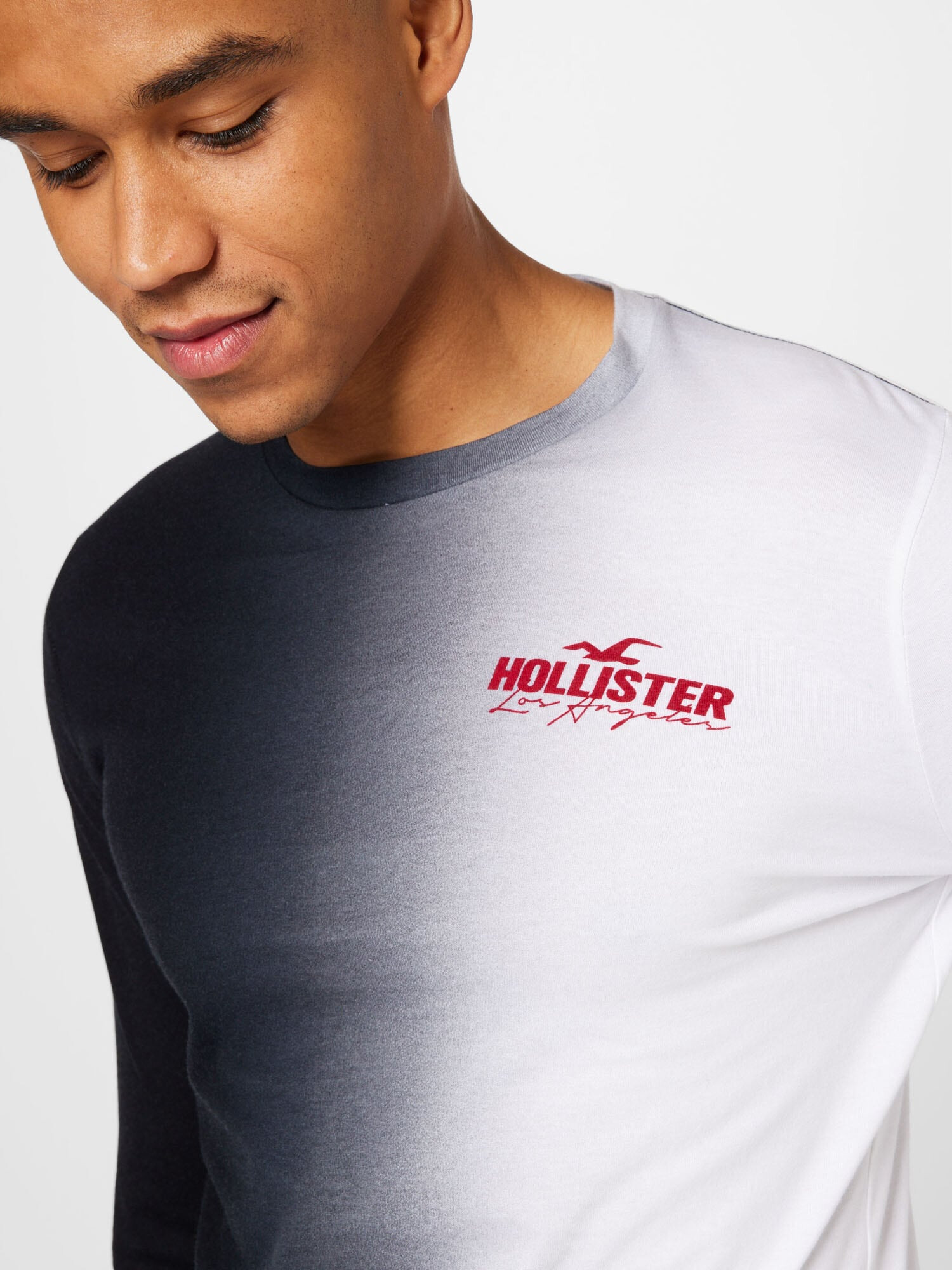 HOLLISTER Tricou negru / alb - Pled.ro