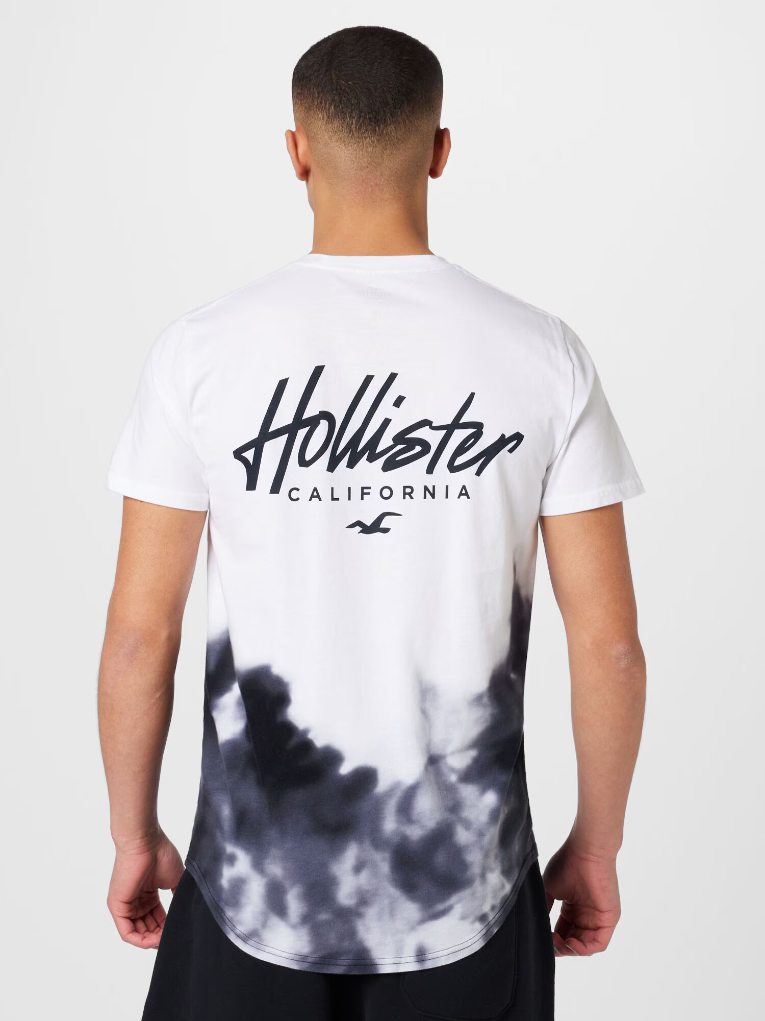 HOLLISTER Tricou negru / alb - Pled.ro