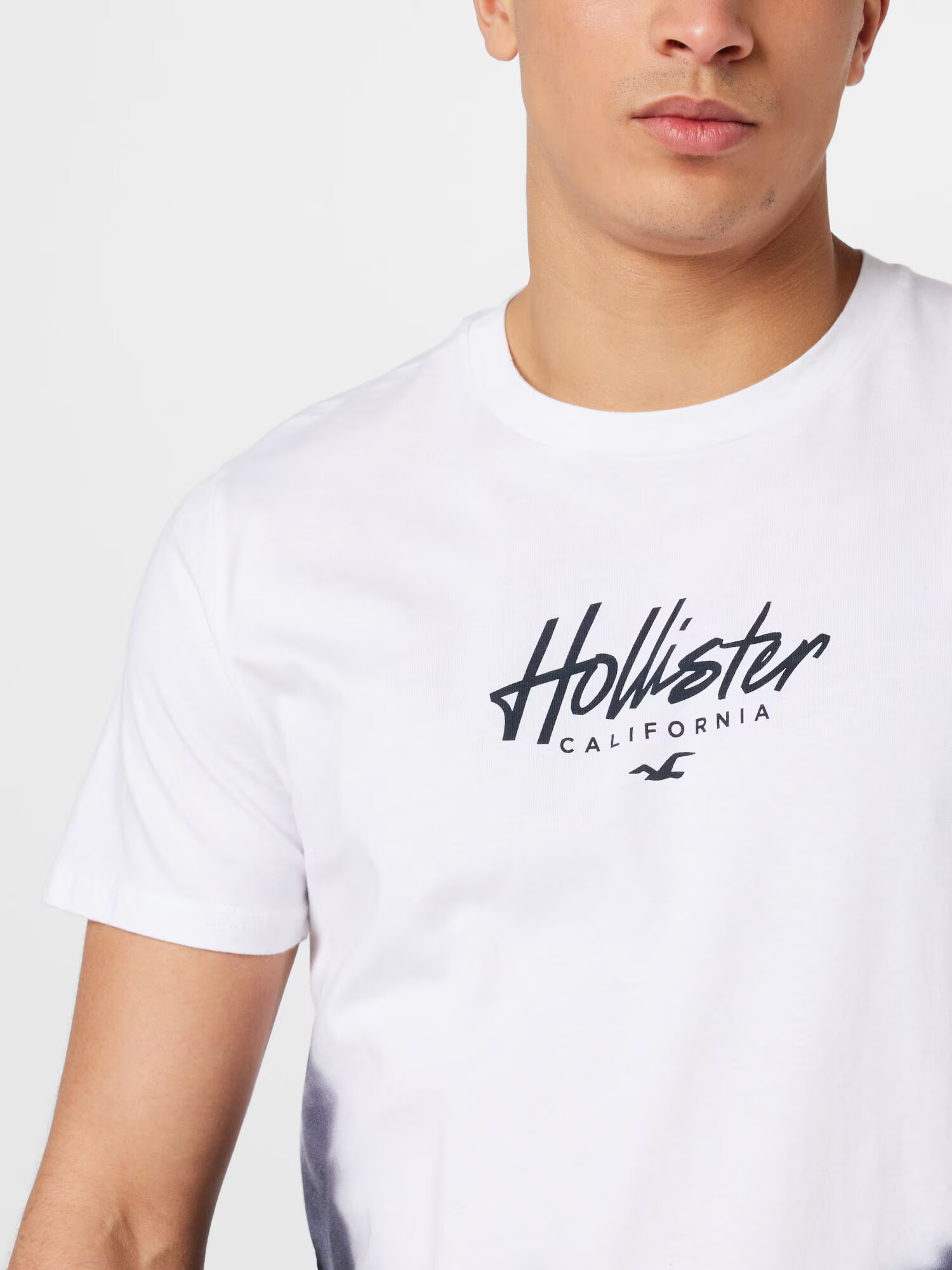 HOLLISTER Tricou negru / alb - Pled.ro