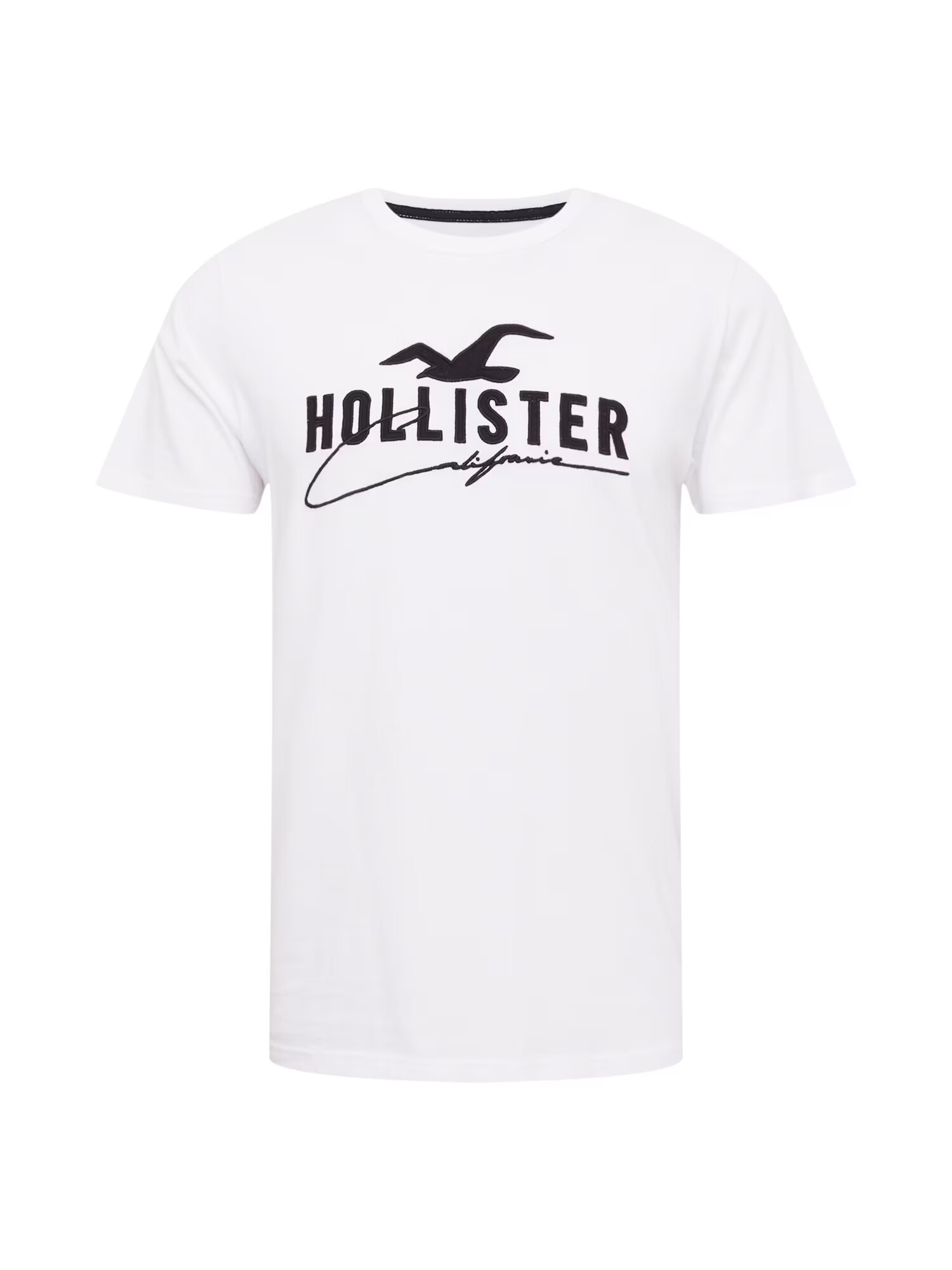 HOLLISTER Tricou negru / alb - Pled.ro