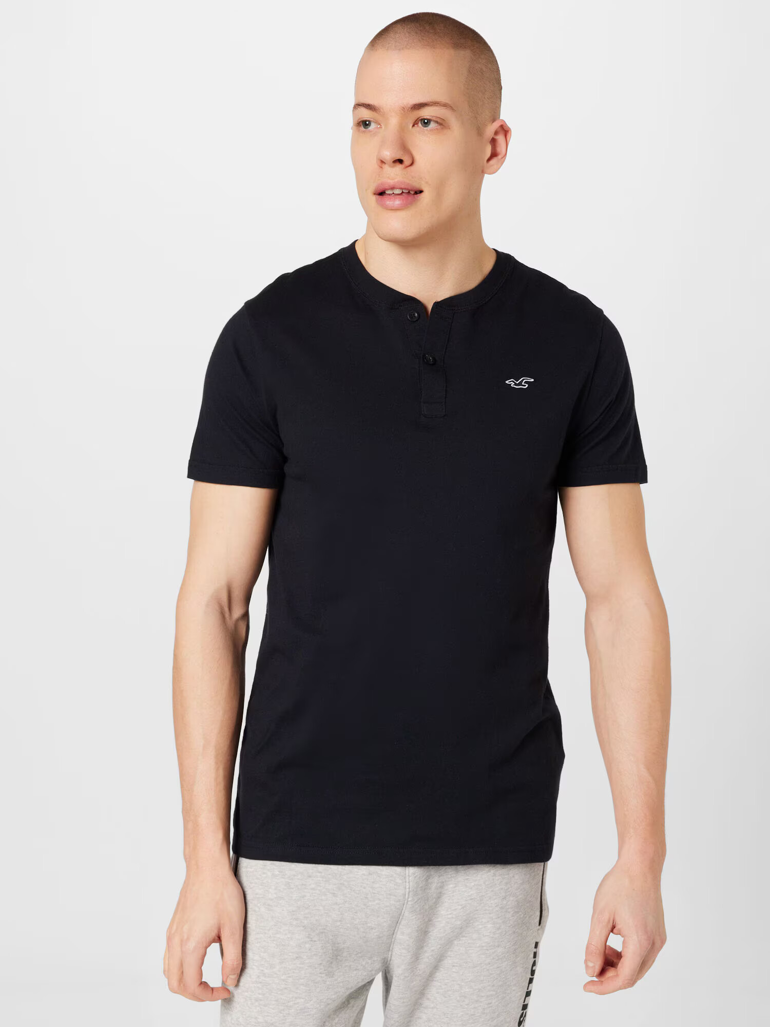 HOLLISTER Tricou negru / alb - Pled.ro