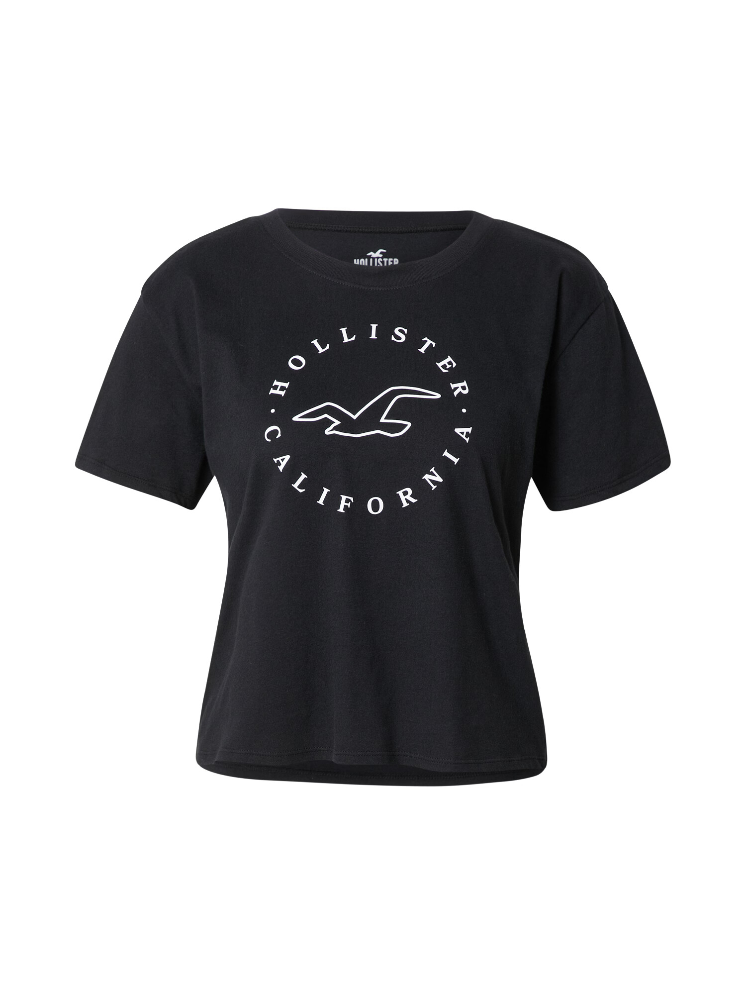 HOLLISTER Tricou negru / alb - Pled.ro