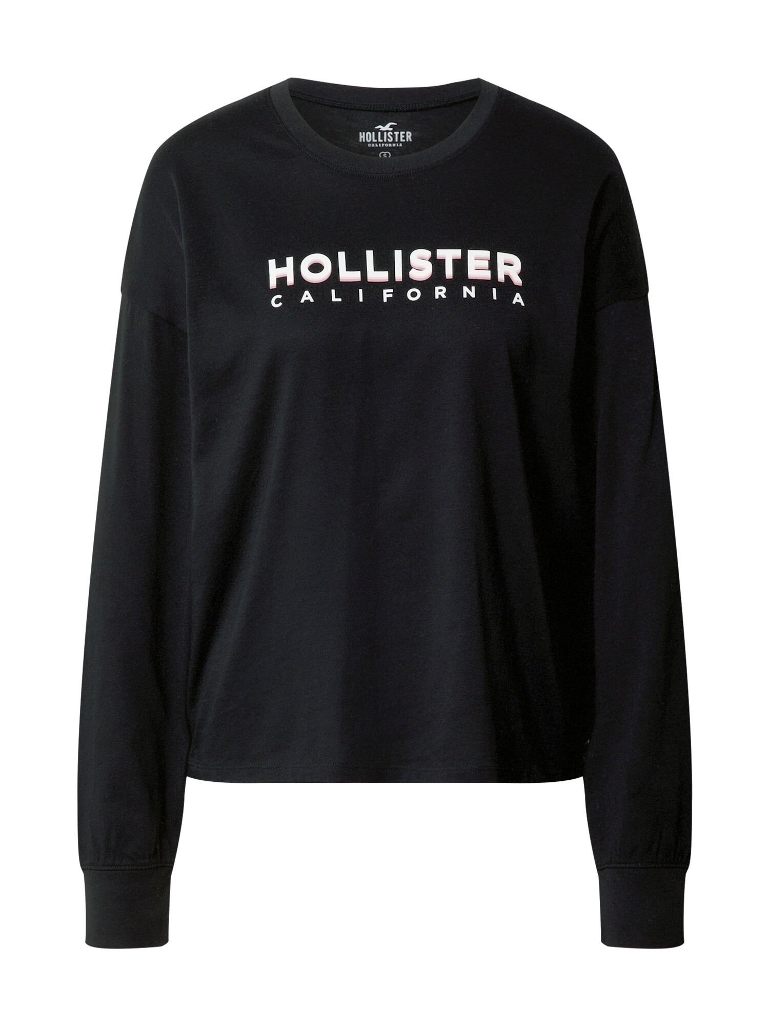 HOLLISTER Tricou negru / alb - Pled.ro