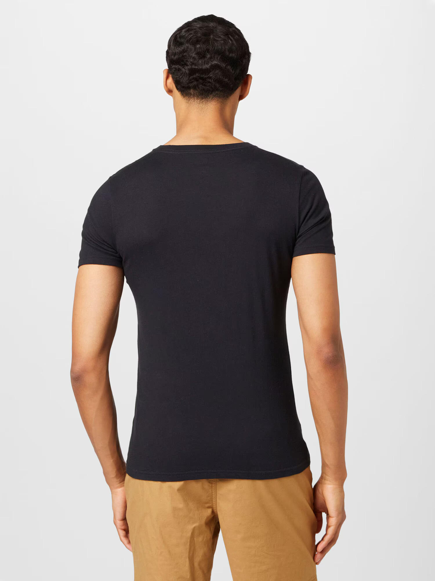 HOLLISTER Tricou negru / alb - Pled.ro