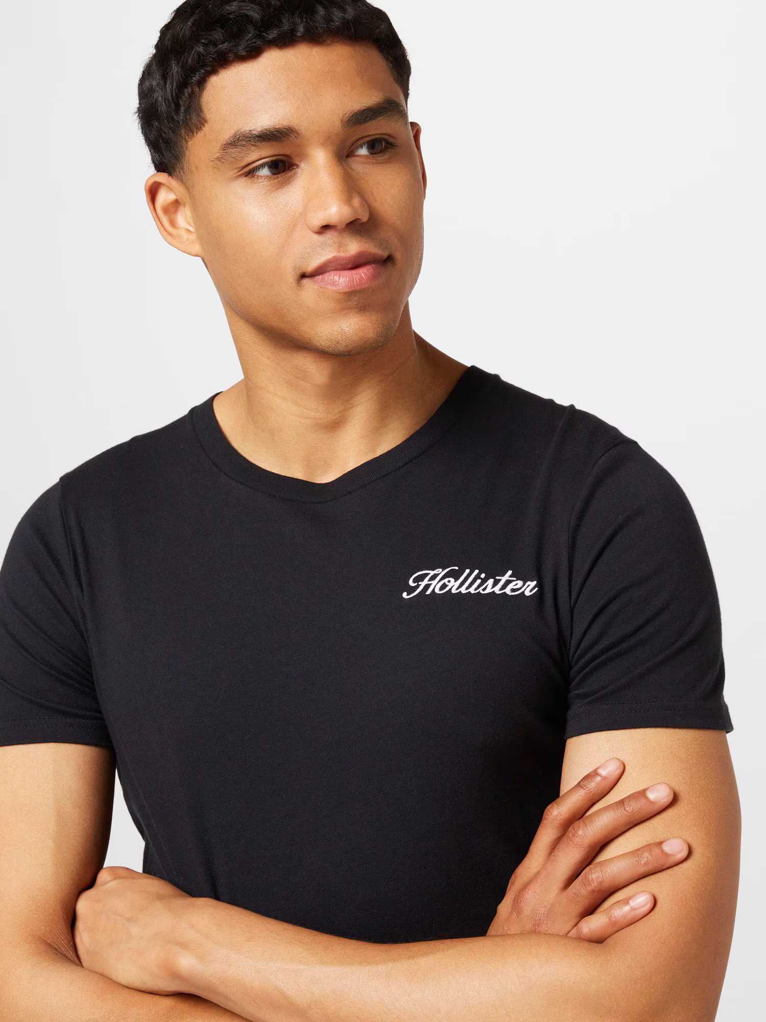 HOLLISTER Tricou negru / alb - Pled.ro