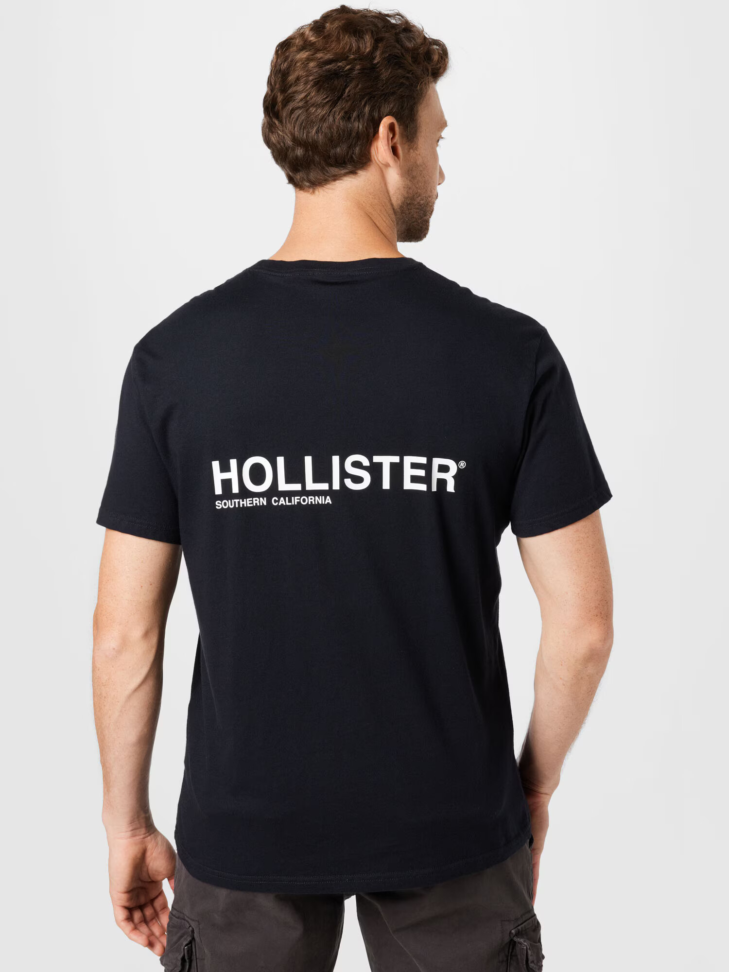 HOLLISTER Tricou negru / alb - Pled.ro