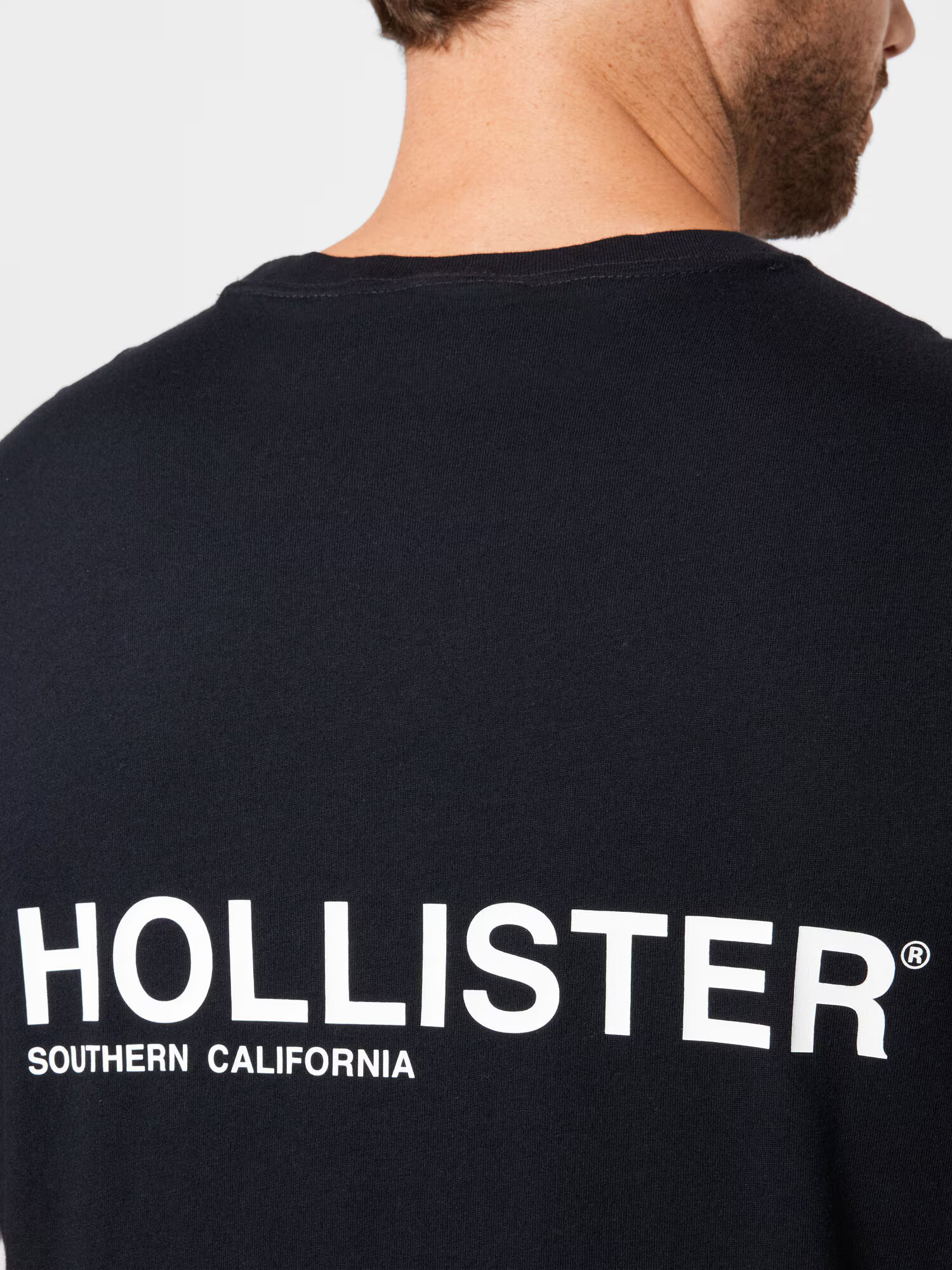 HOLLISTER Tricou negru / alb - Pled.ro