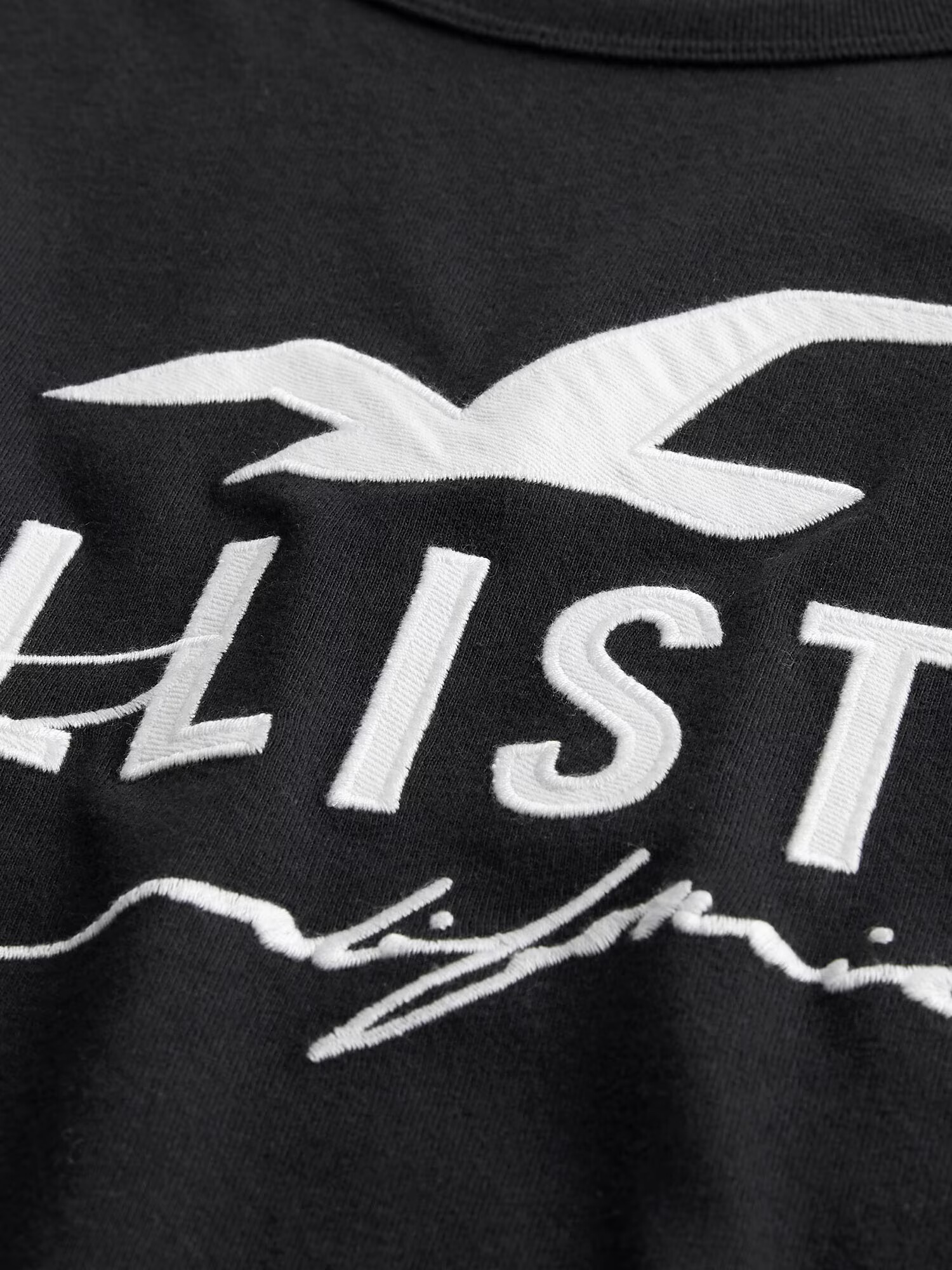 HOLLISTER Tricou negru / alb - Pled.ro