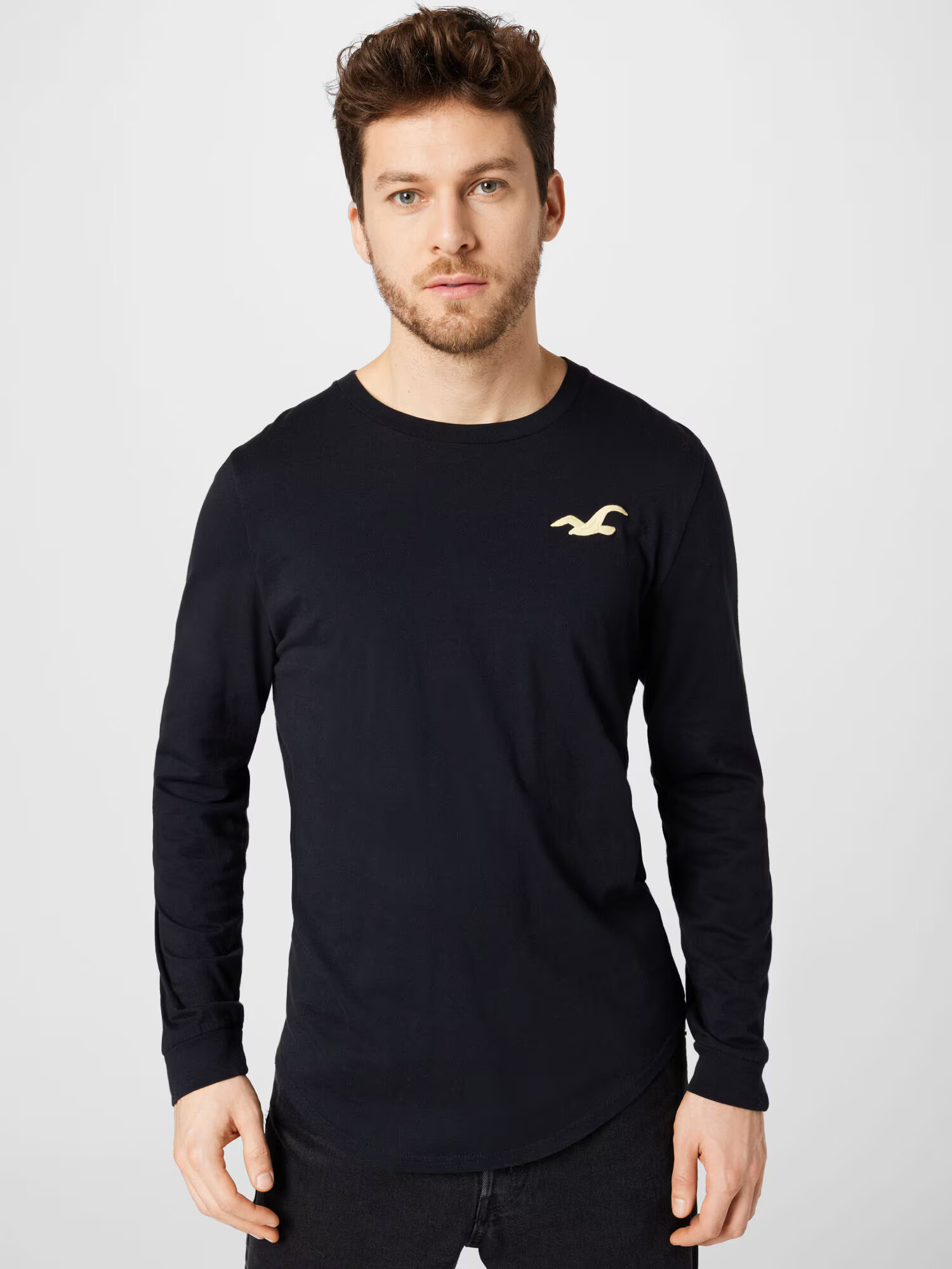 HOLLISTER Tricou negru / alb coajă de ou - Pled.ro