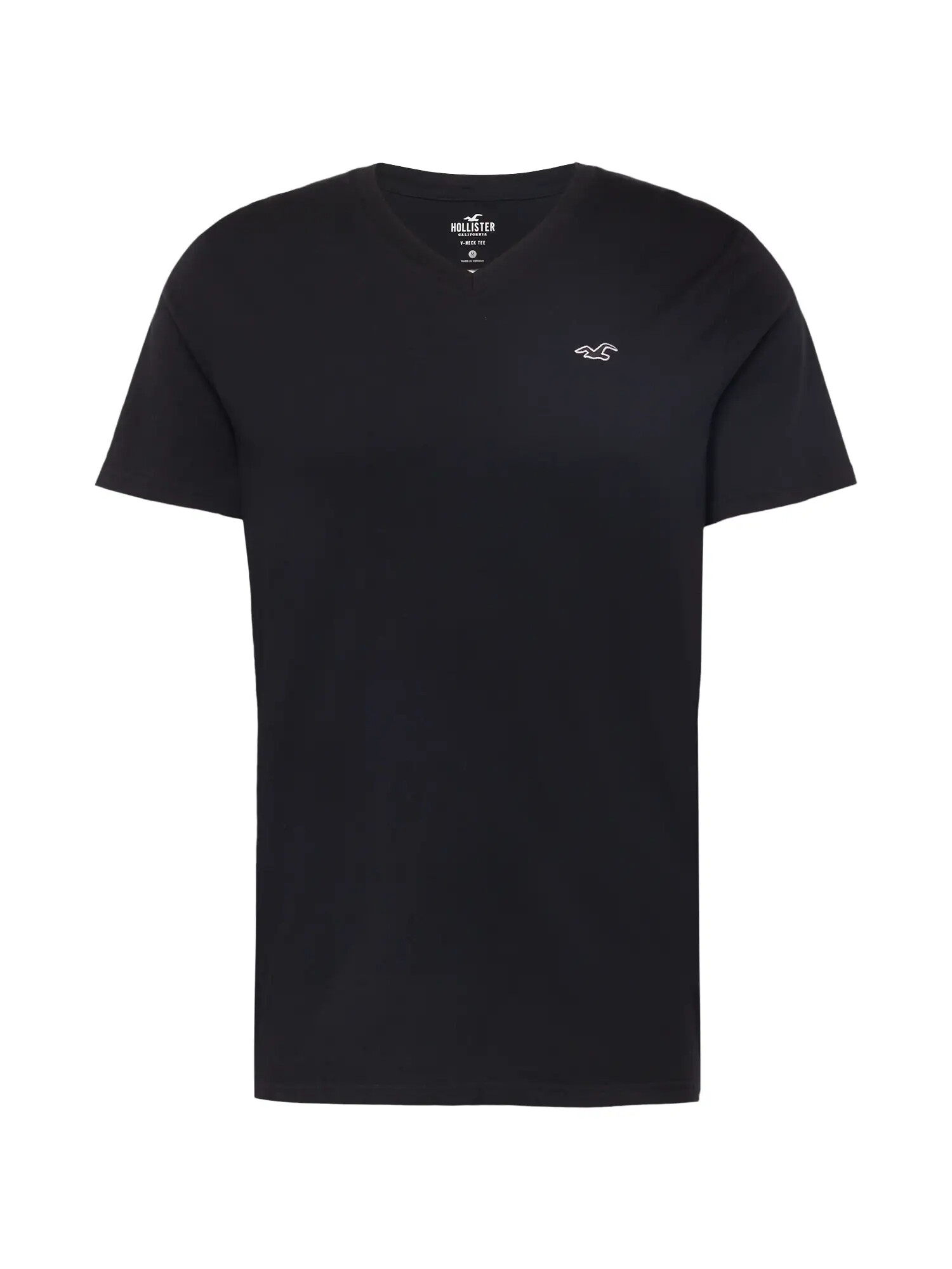 HOLLISTER Tricou negru / alb murdar - Pled.ro