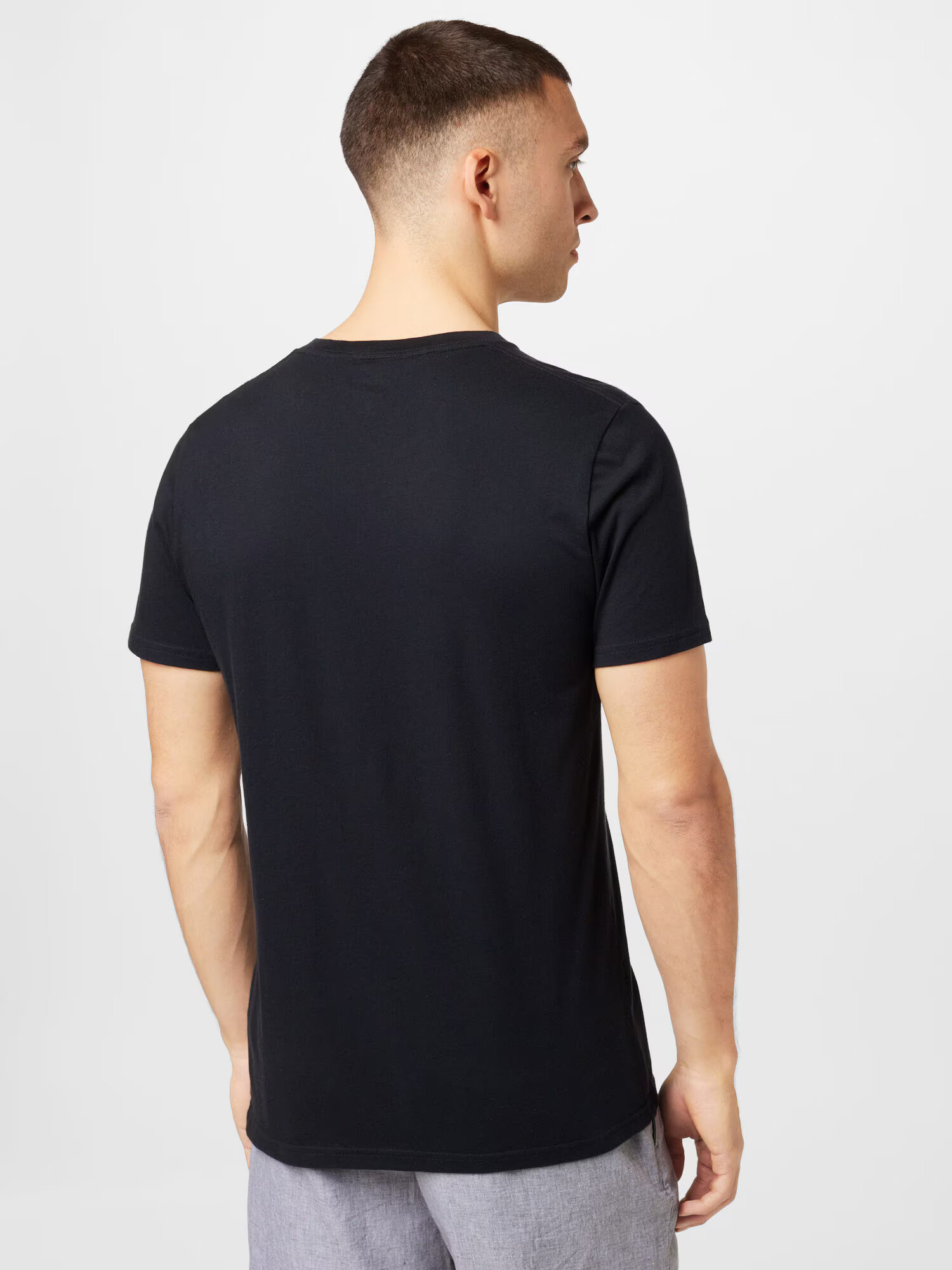 HOLLISTER Tricou negru / alb murdar - Pled.ro