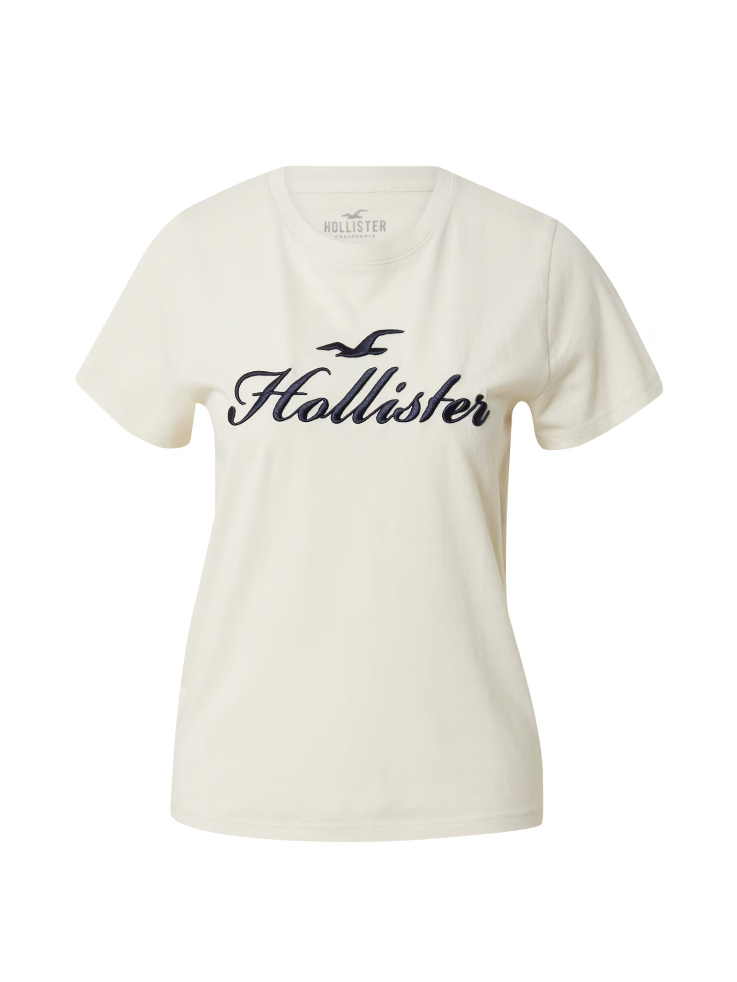 HOLLISTER Tricou negru / alb murdar - Pled.ro