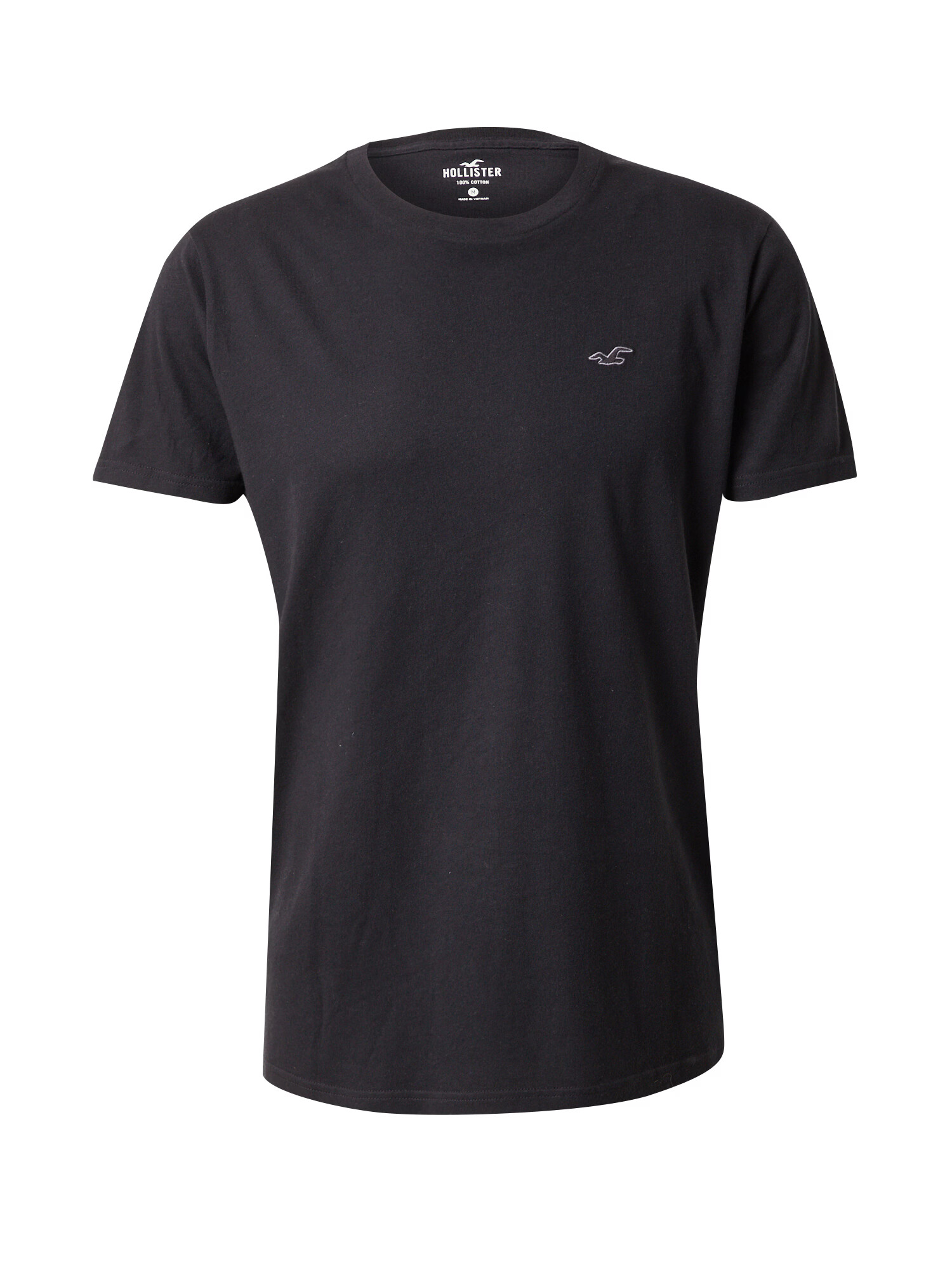 HOLLISTER Tricou negru / alb murdar - Pled.ro