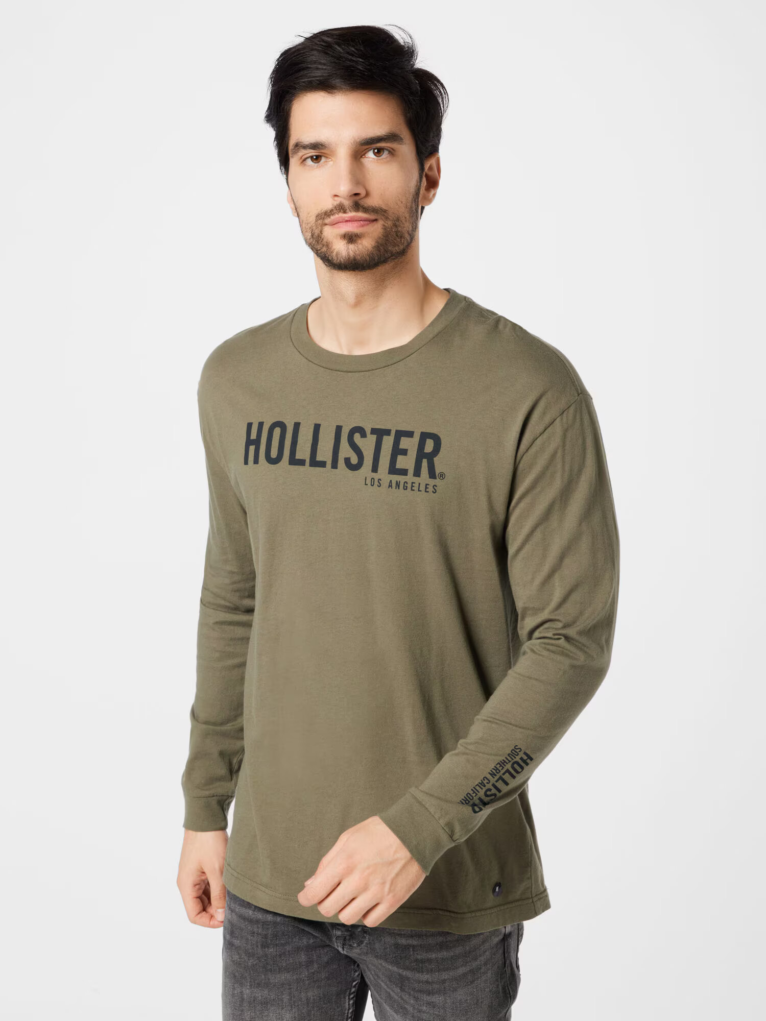 HOLLISTER Tricou oliv / negru - Pled.ro