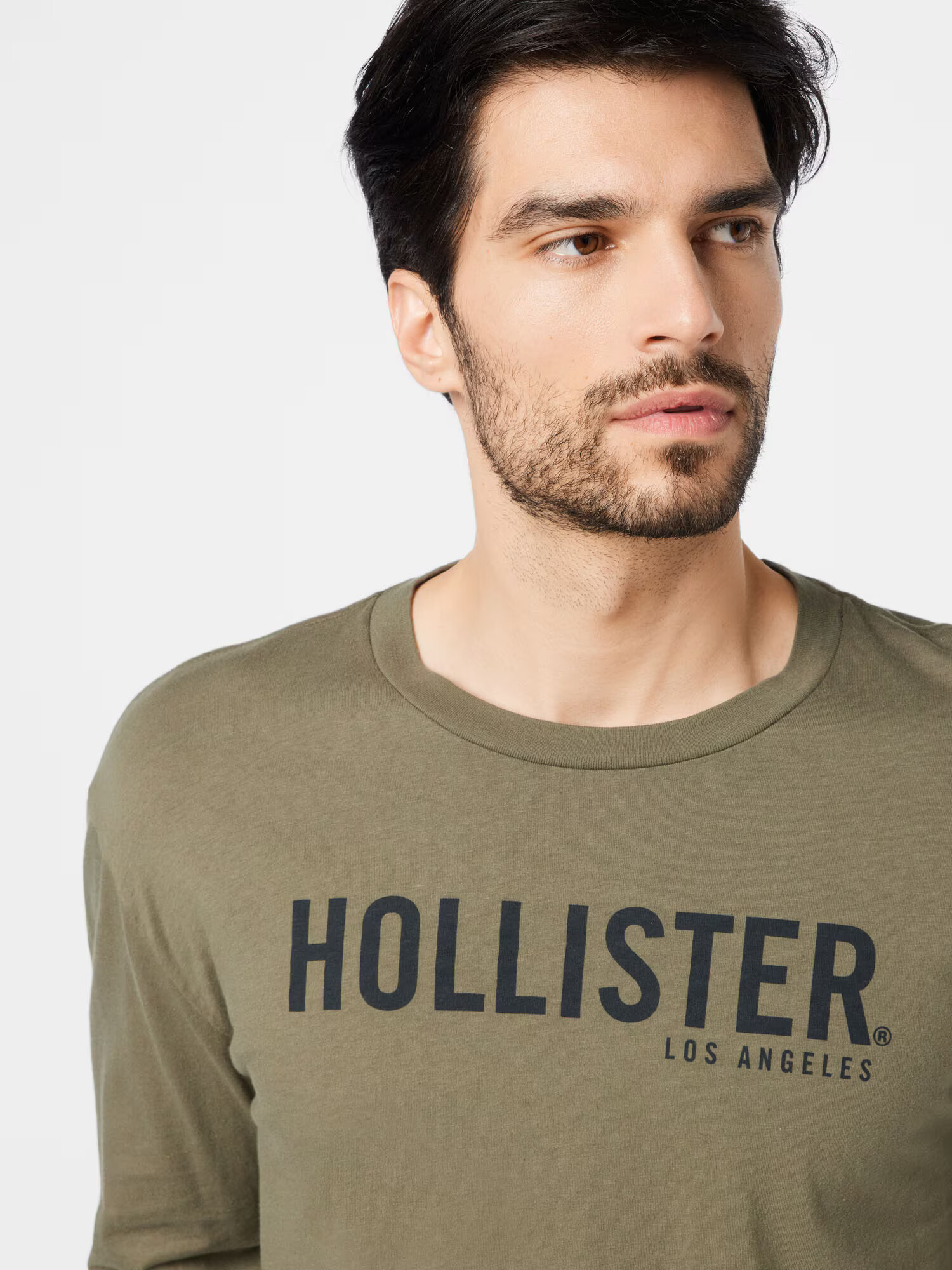 HOLLISTER Tricou oliv / negru - Pled.ro