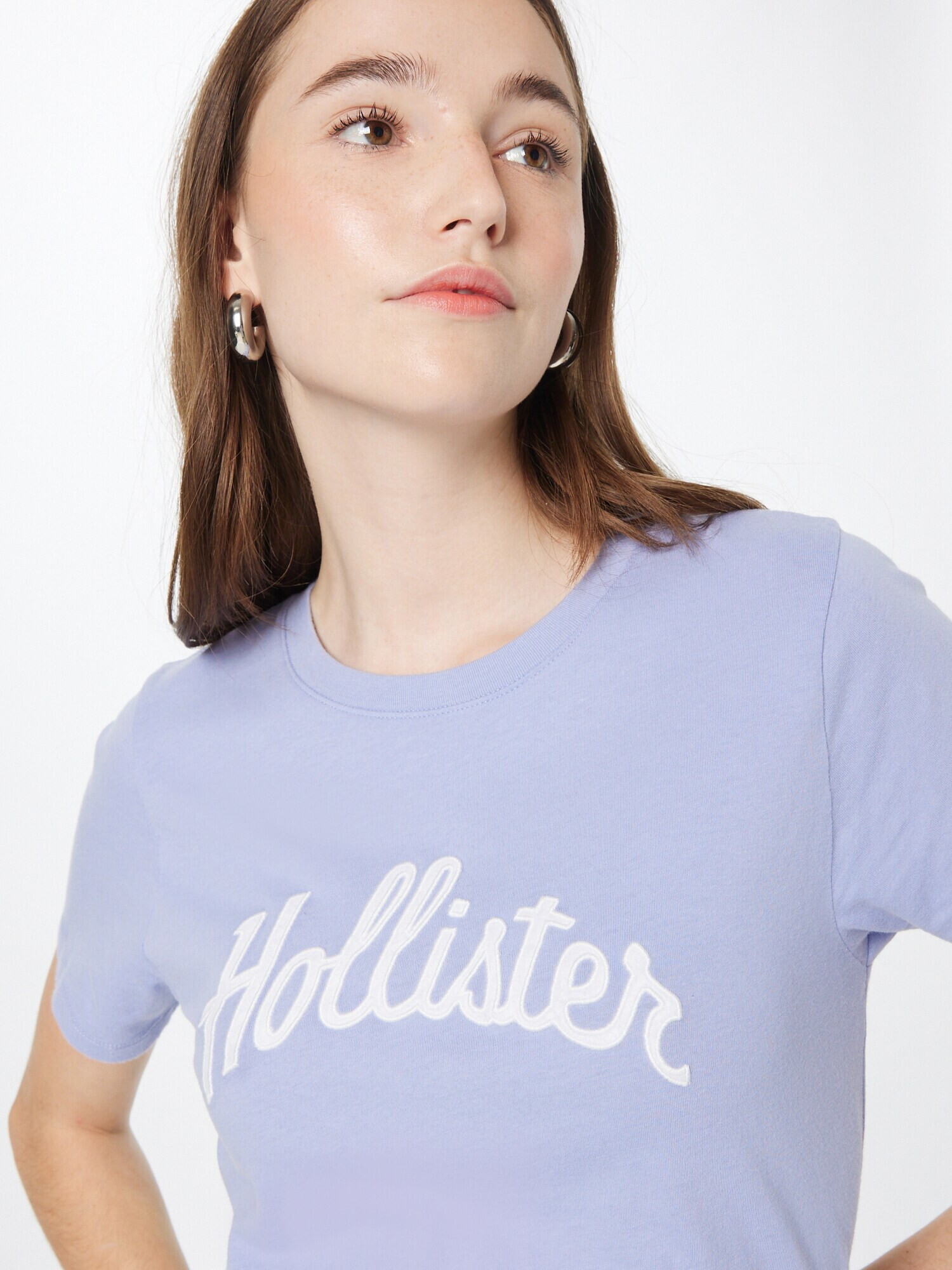 HOLLISTER Tricou opal / alb - Pled.ro