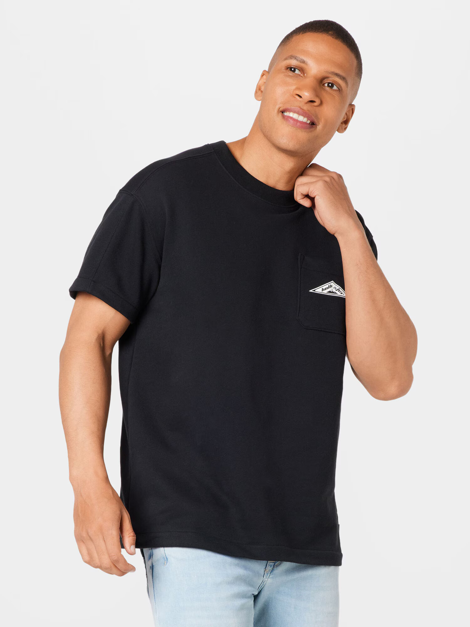 HOLLISTER Tricou portocaliu pastel / negru / alb - Pled.ro