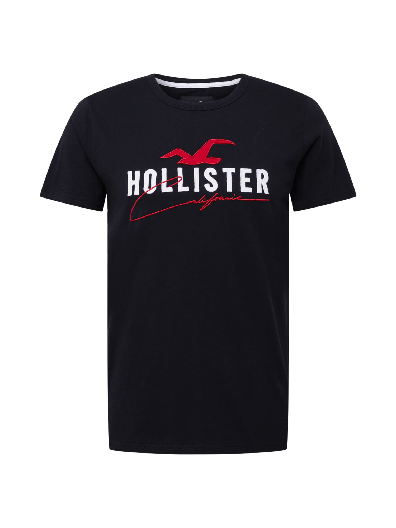 HOLLISTER Tricou roși aprins / negru / alb - Pled.ro