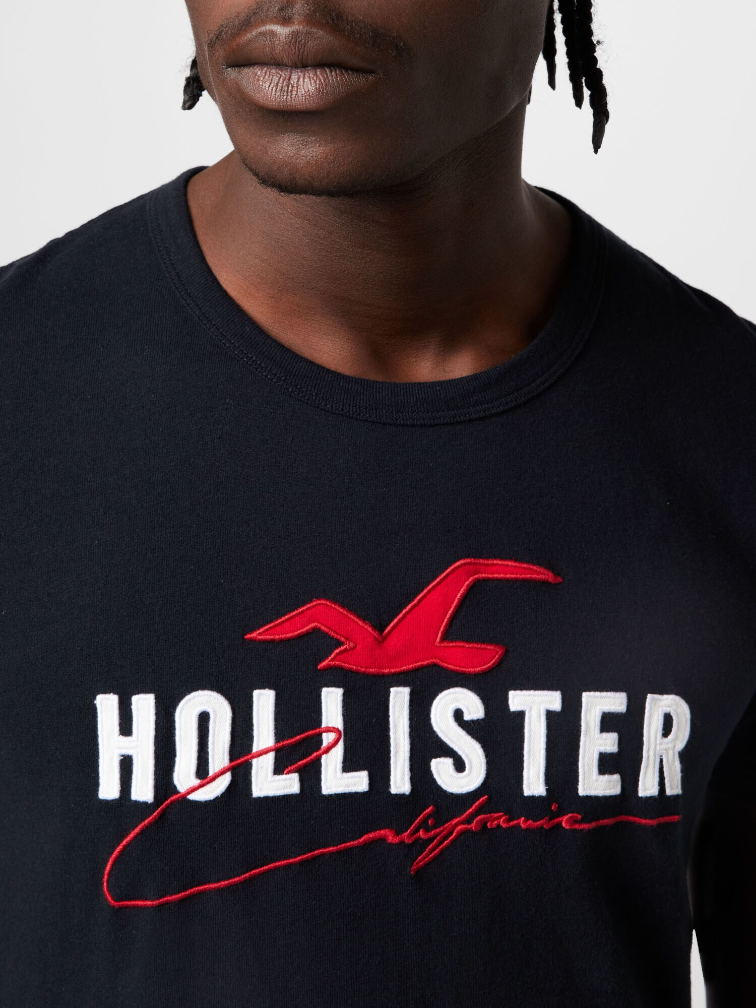 HOLLISTER Tricou roși aprins / negru / alb - Pled.ro