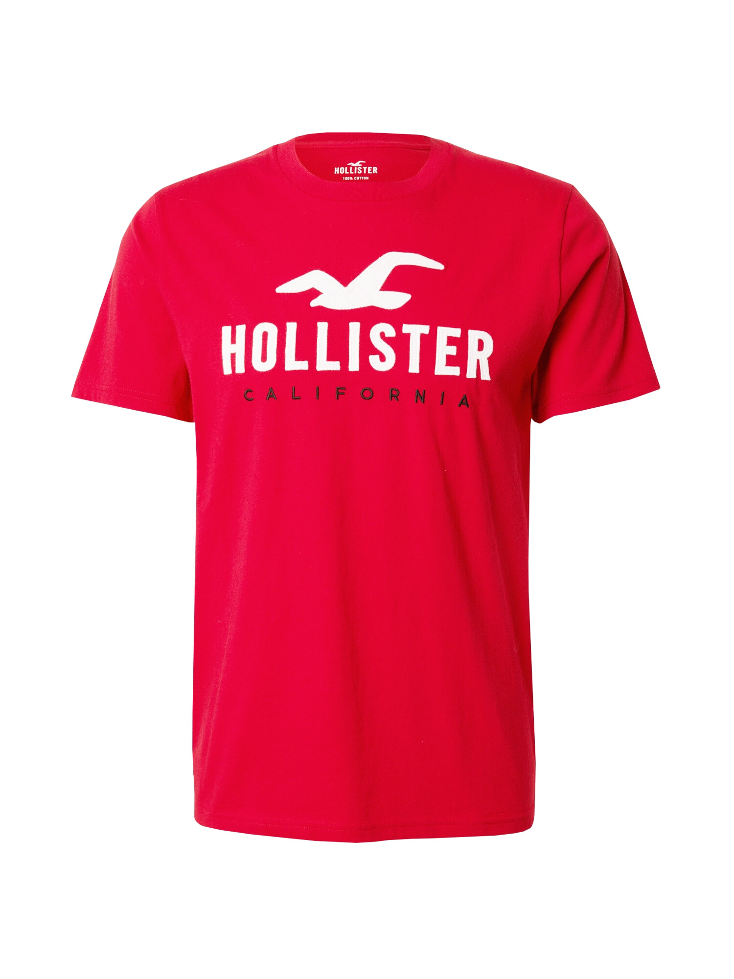 HOLLISTER Tricou roși aprins / negru / alb - Pled.ro