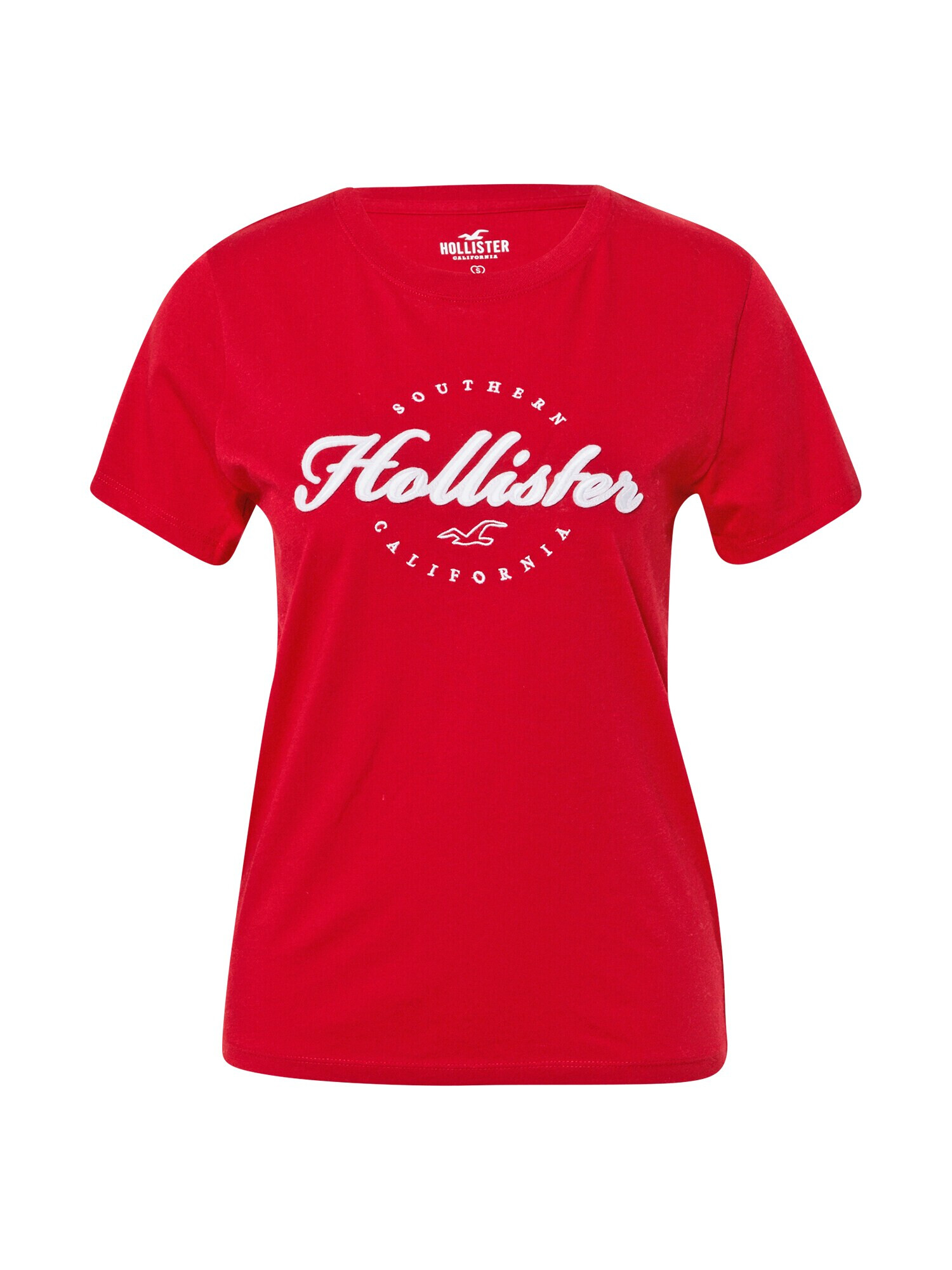 HOLLISTER Tricou roșu / alb - Pled.ro