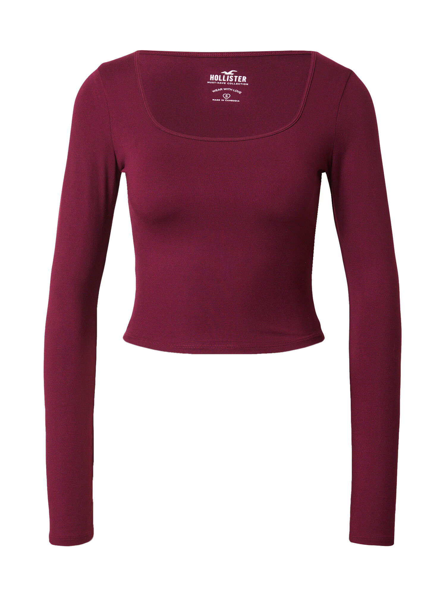 HOLLISTER Tricou roșu burgundy - Pled.ro