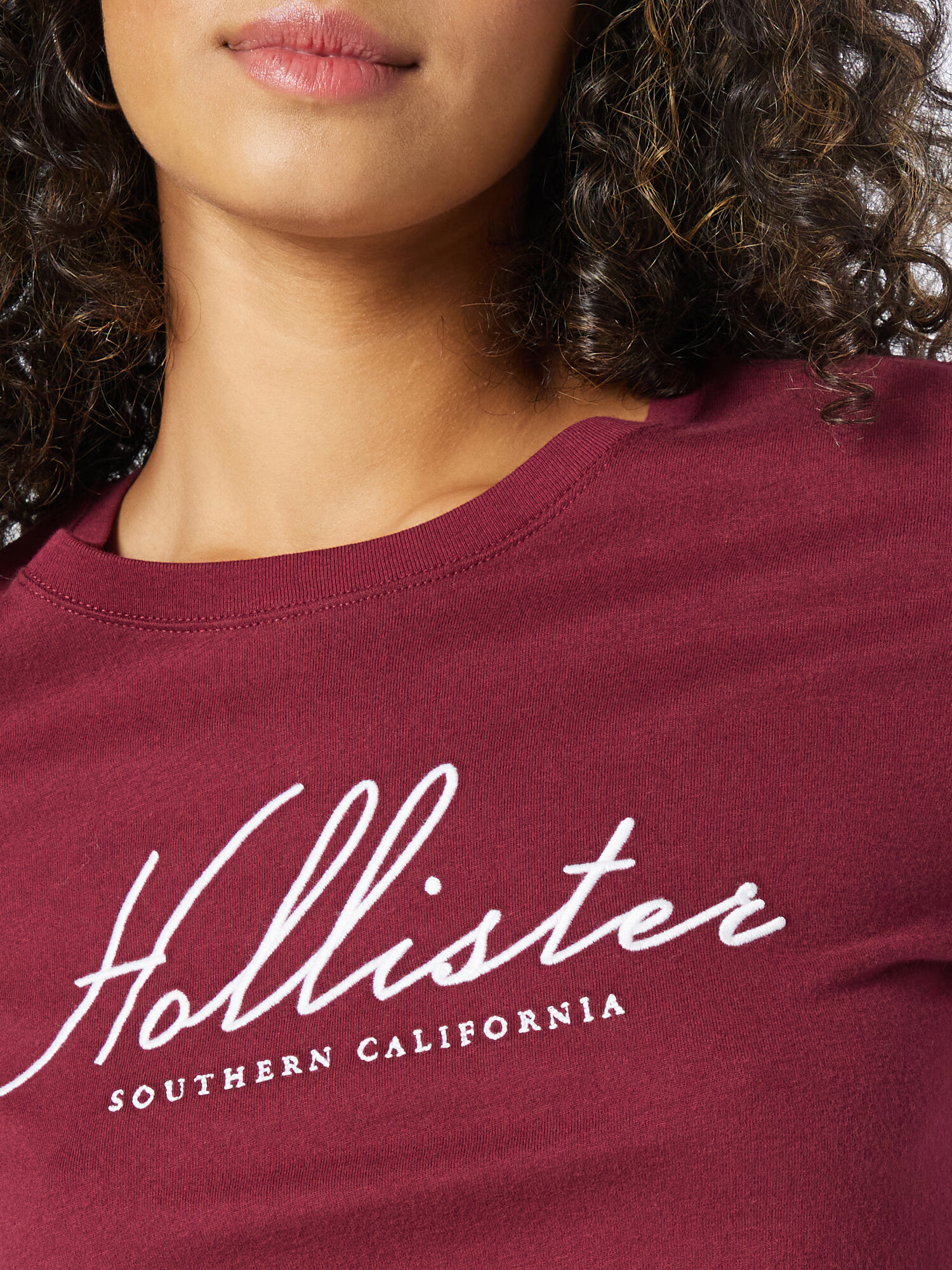 HOLLISTER Tricou roșu cireș / alb - Pled.ro