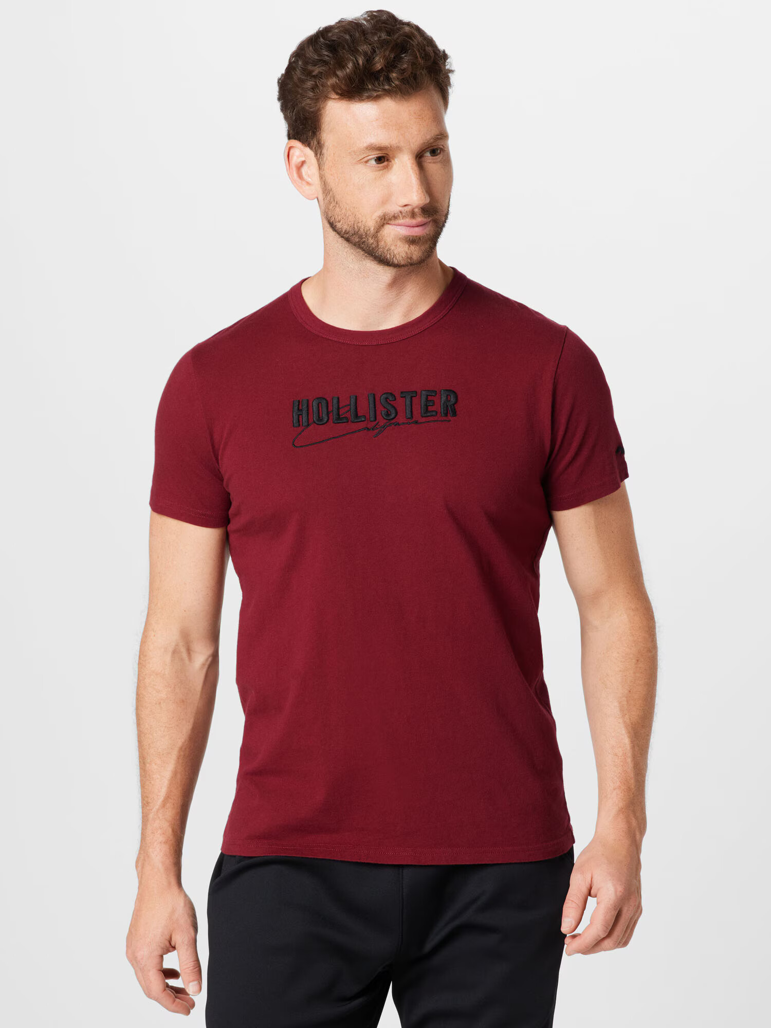 HOLLISTER Tricou roșu cireș / negru - Pled.ro