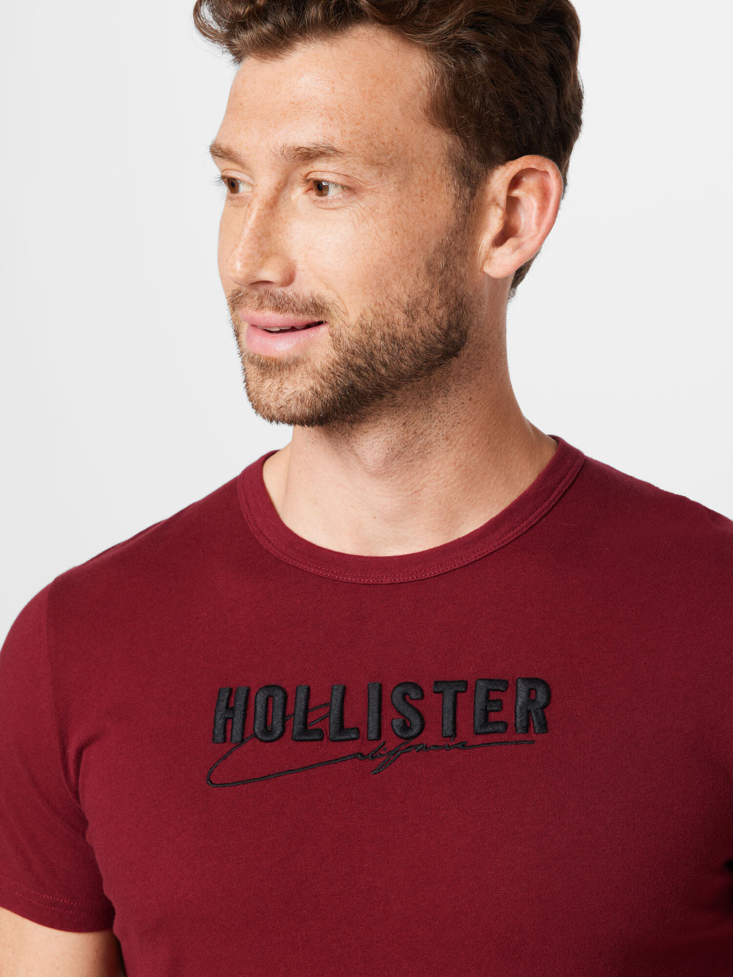 HOLLISTER Tricou roșu cireș / negru - Pled.ro